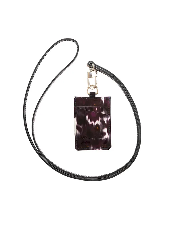 Christine Phung Porte-cartes Myrtille cuir upcyclé myrtille