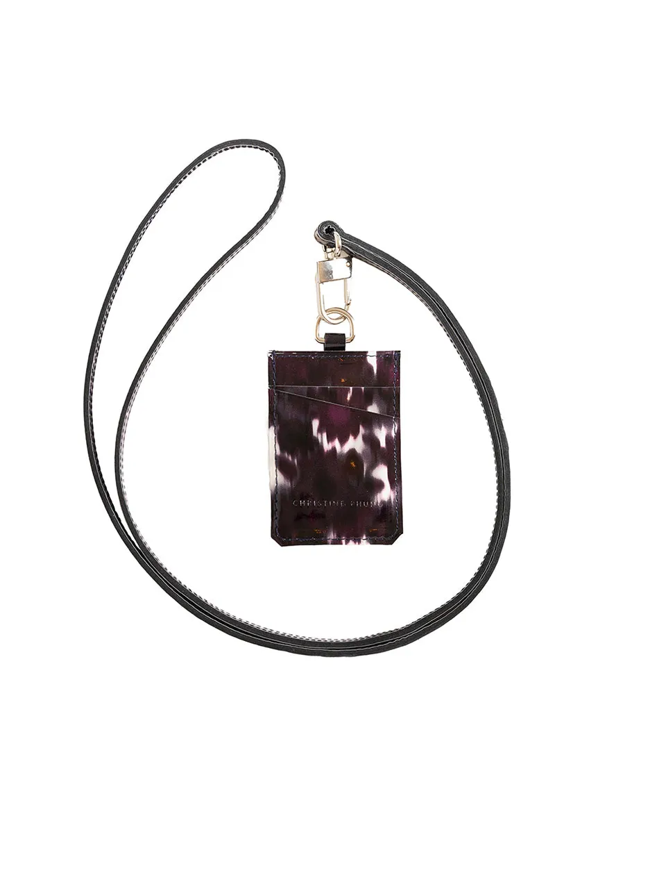 Christine Phung Porte-cartes Myrtille cuir upcyclé myrtille