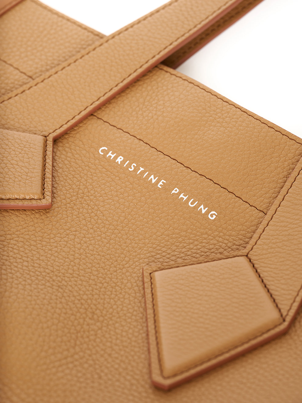 Christine Phung Sac Cabas M cabas cuir beige veau grainé