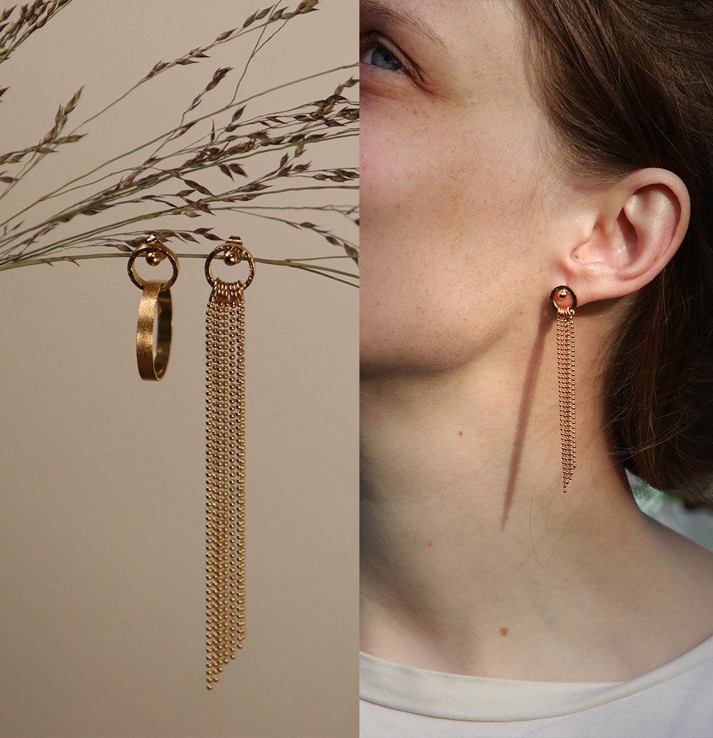 KIM JUDE Points.à.la.ligne boucles d’oreilles simples