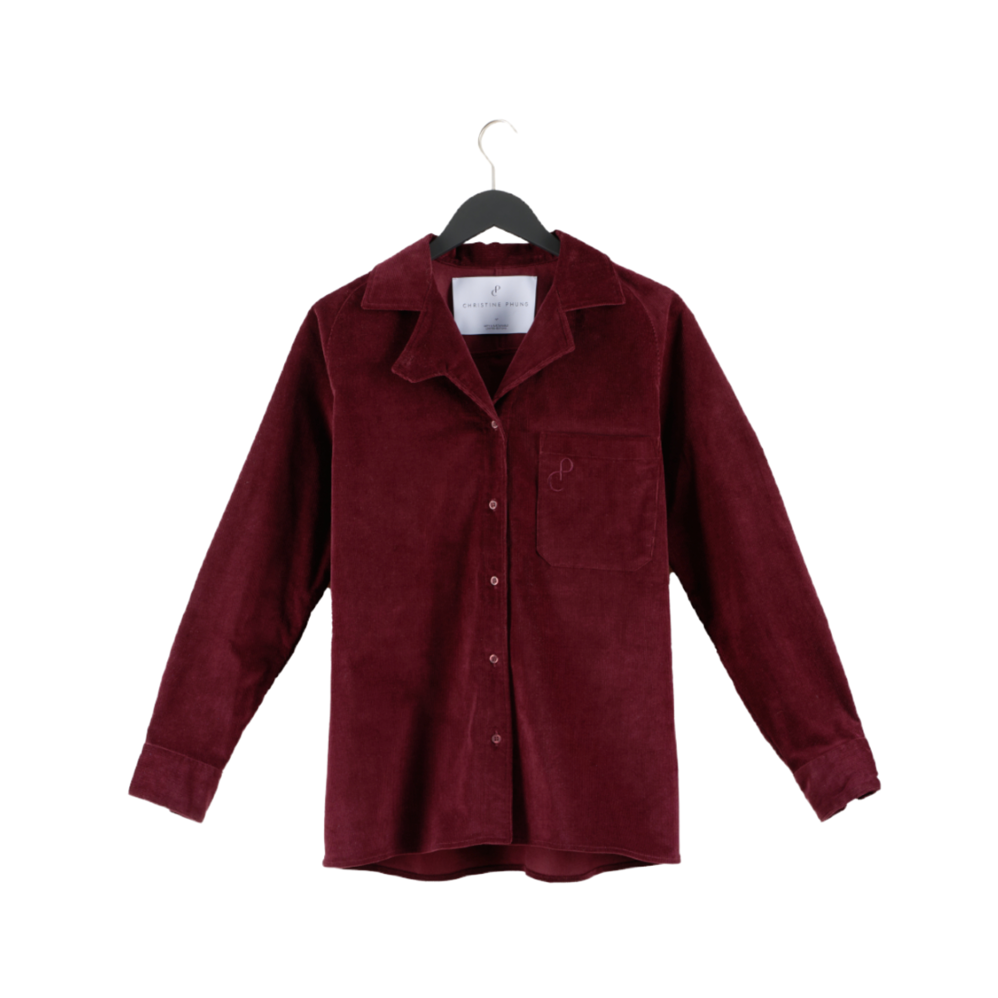 Christine Phung Alpha chemise velours bordeaux coton