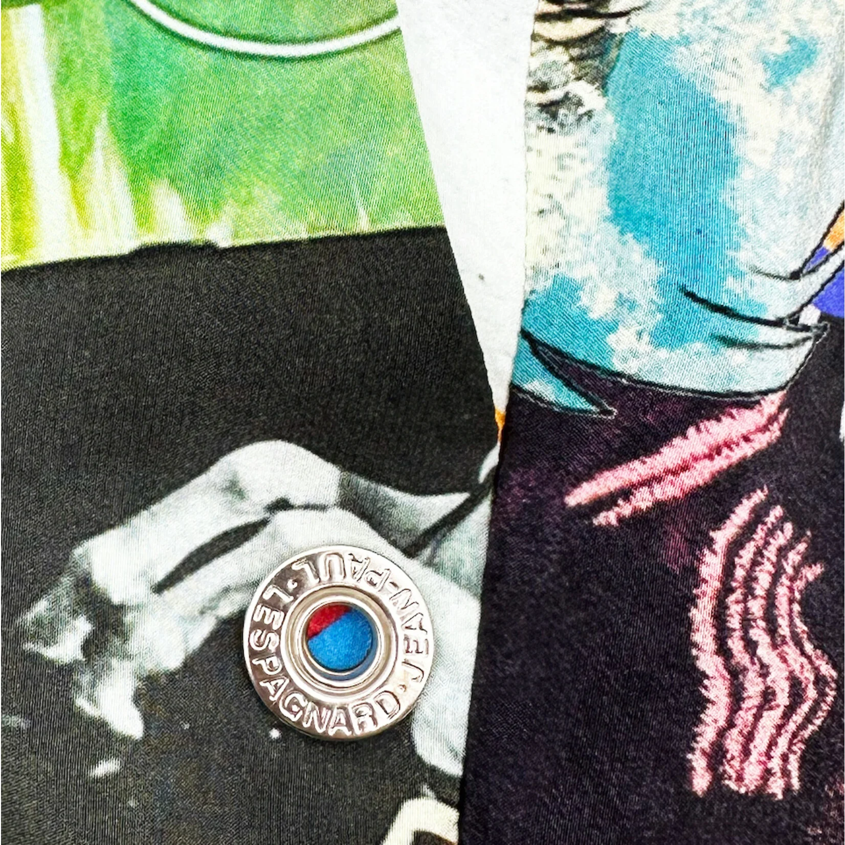Jean-Paul Lespagnard pantalon soie imprimé collage pièce unique