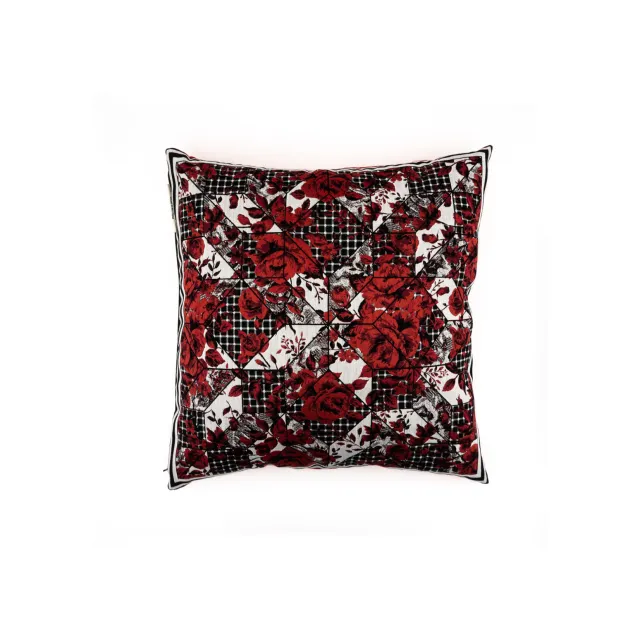 JeanPaul Lespagnard Textile Red Flowers coussin 50x50 jacquard