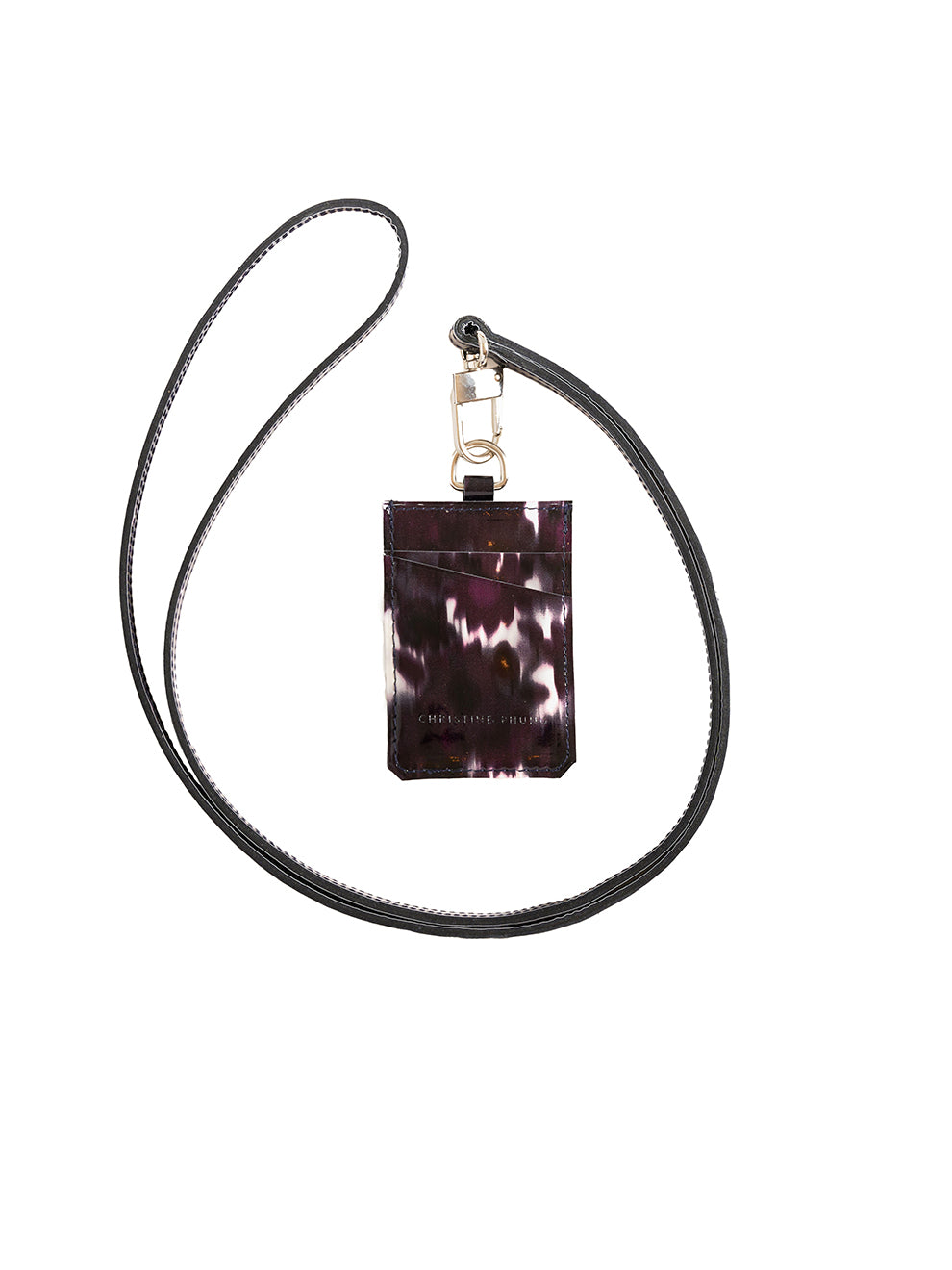 Christine Phung Porte-cartes Myrtille cuir upcyclé myrtille