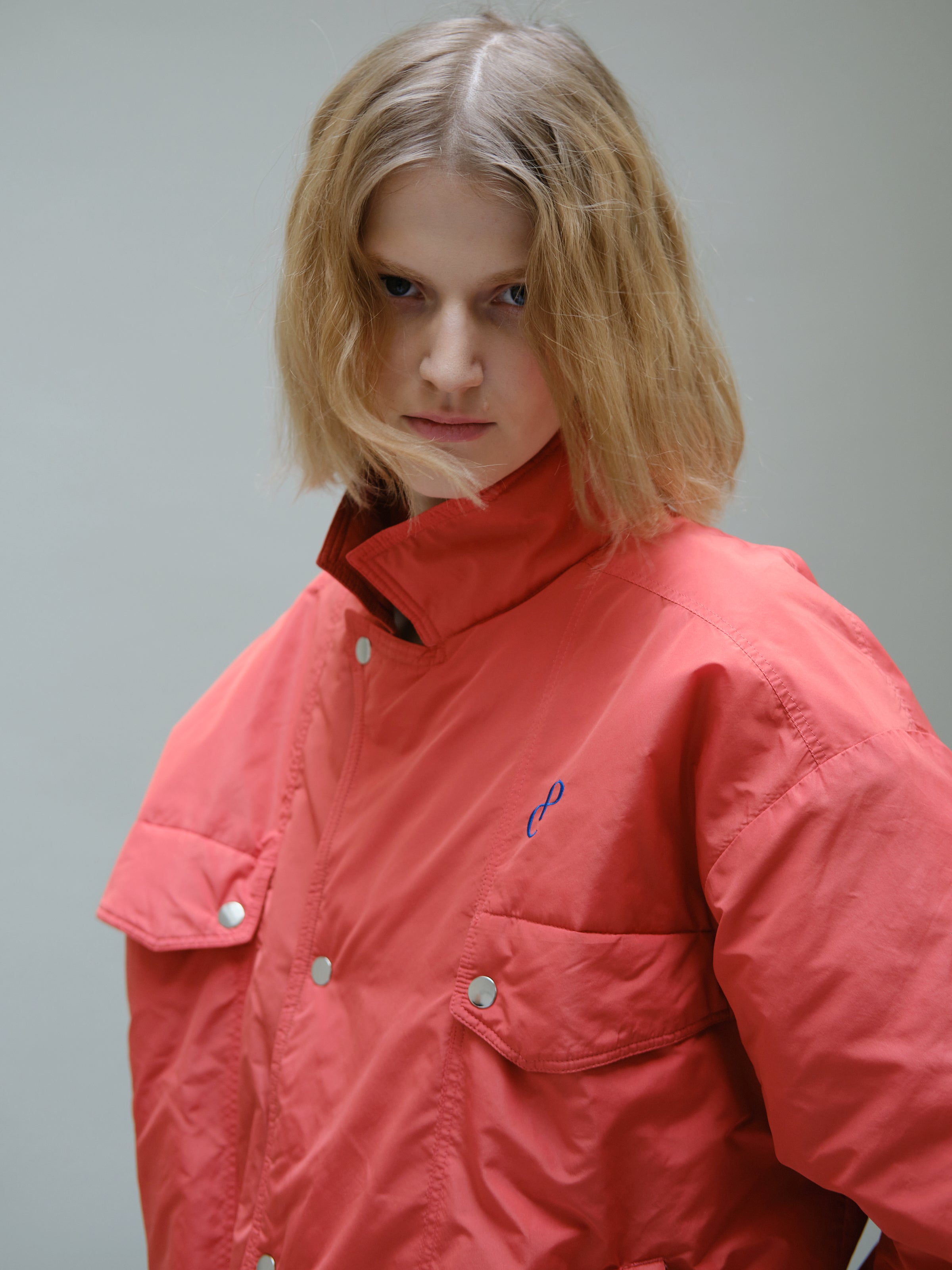 Christine Phung Bomber Tomato blouson rouge tomate recyclé