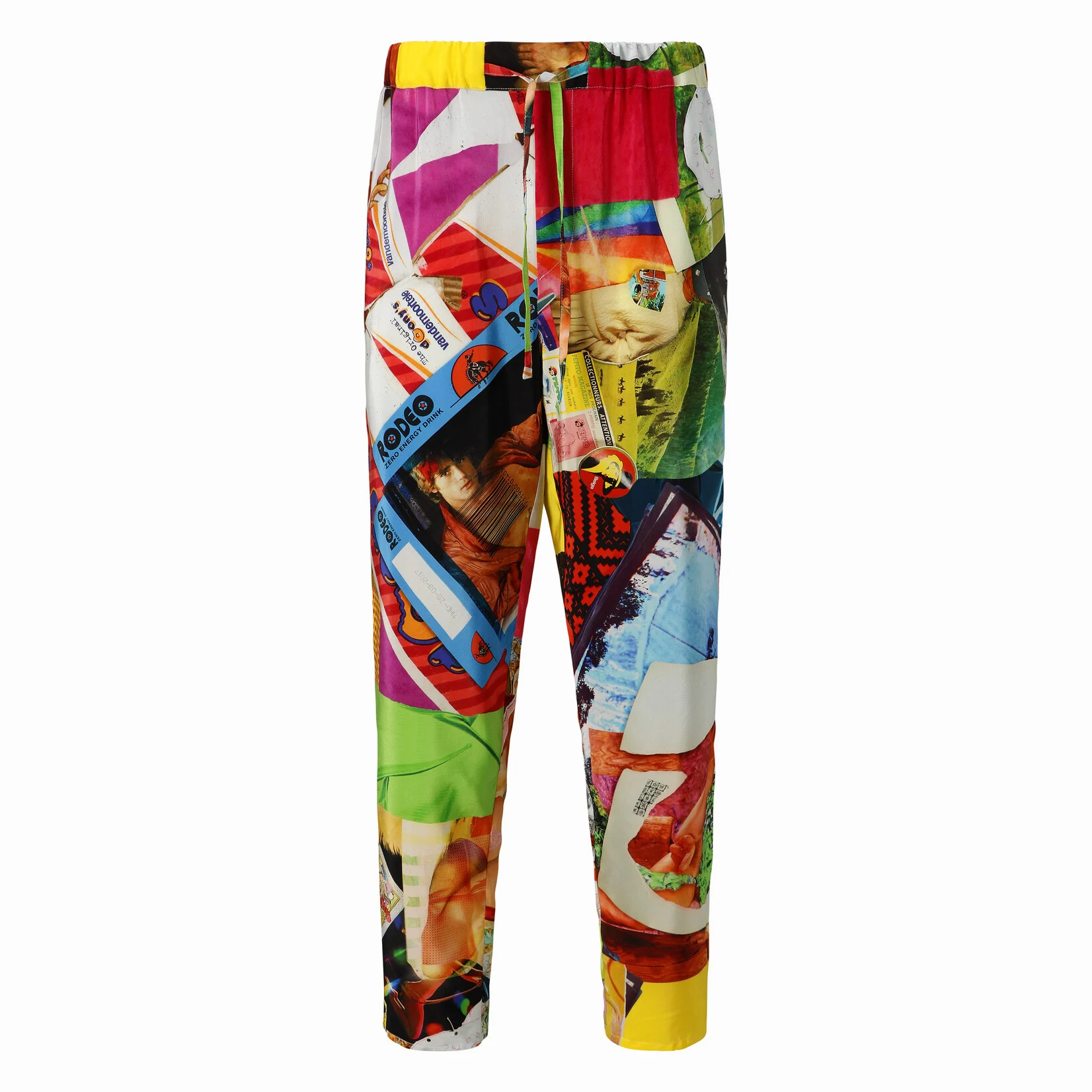 Jean-Paul Lespagnard pantalon soie imprimé collage pièce unique