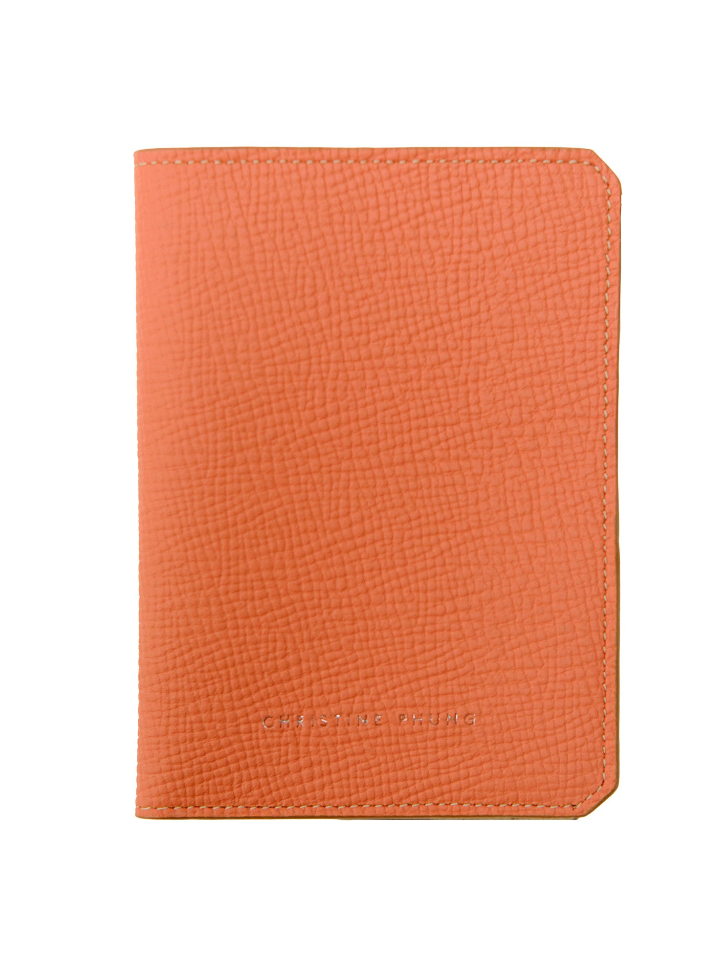 Christine Phung porte-passeport cuir orange upcyclé