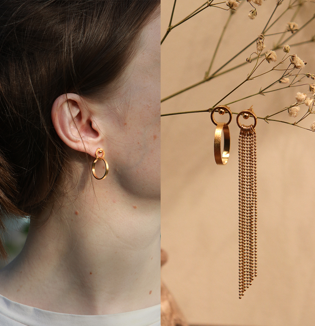 KIM JUDE Points.à.la.ligne boucles d’oreilles simples