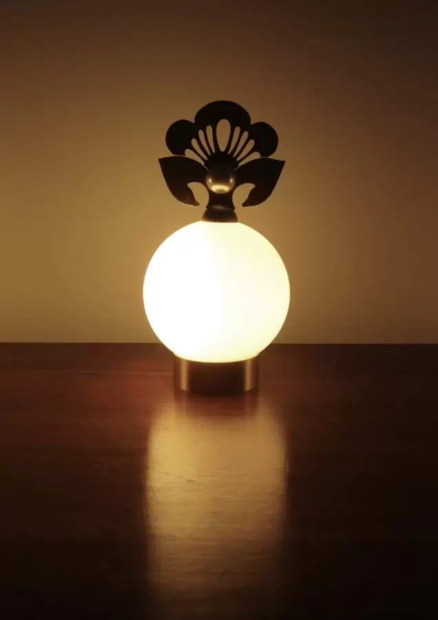 Kim Jude Botanica Rosa lampe fleur laiton et verre