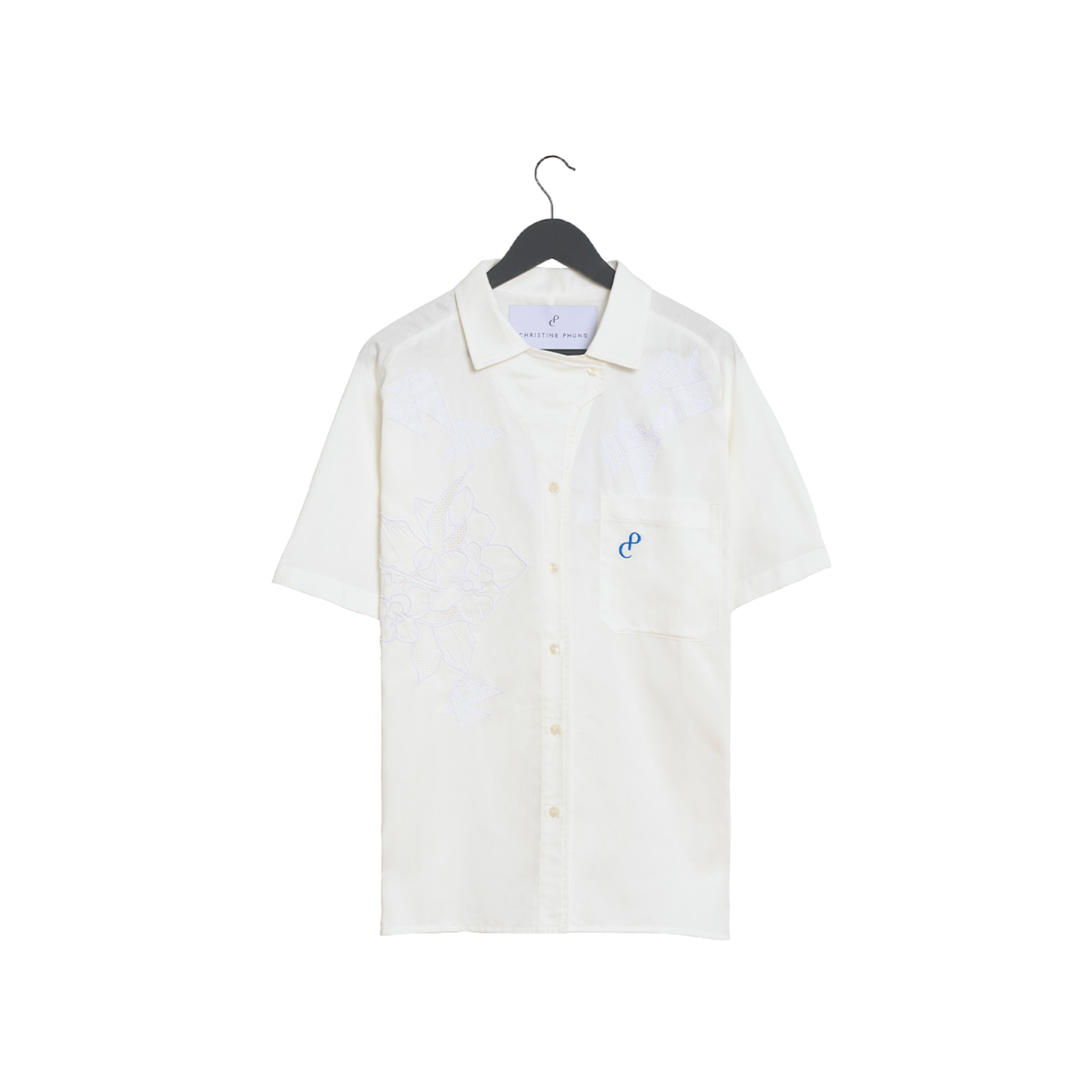 Christine Phung Chemise Alpha chemise coton brodée main S M L