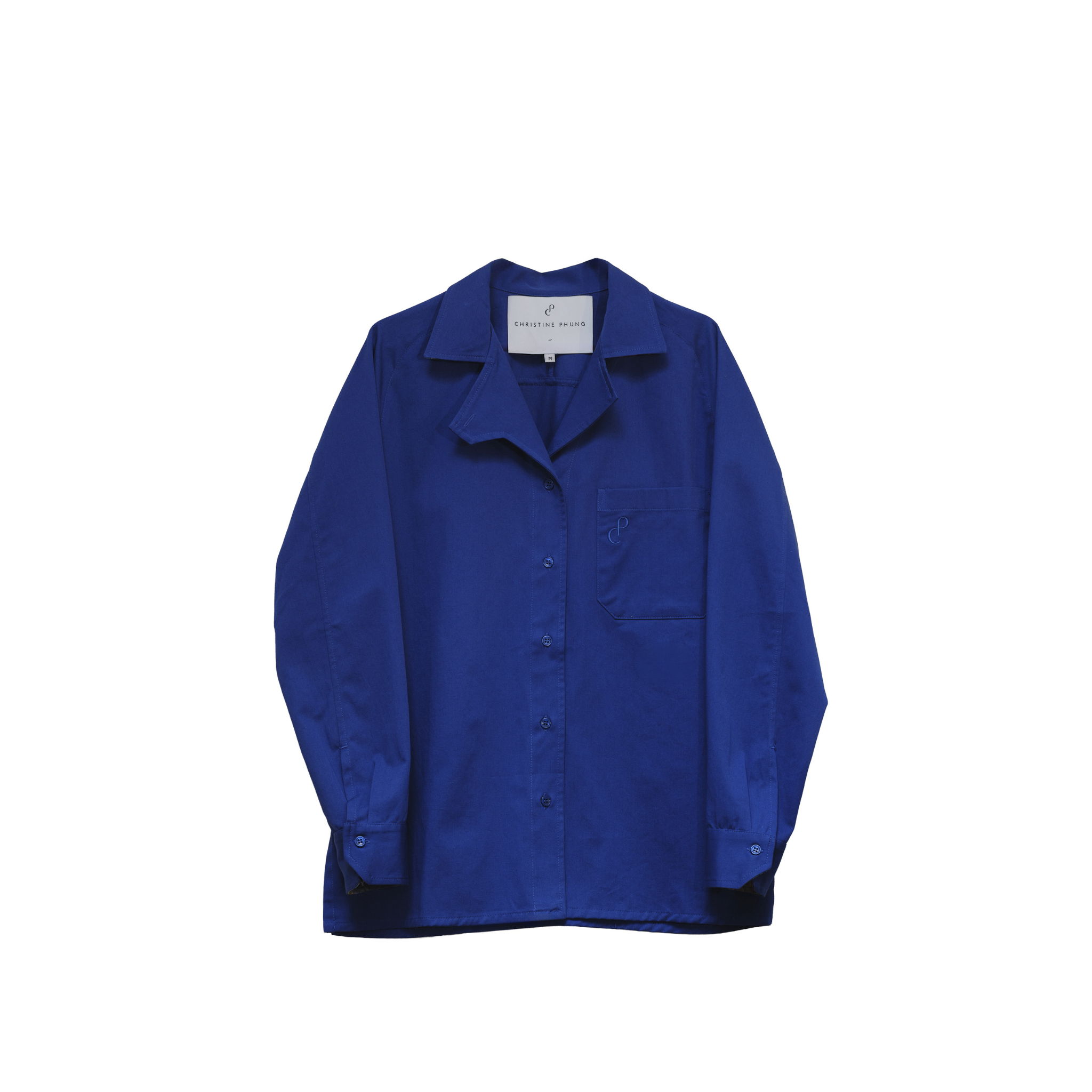 Christine Phung Alpha chemise bleu électrique coton
