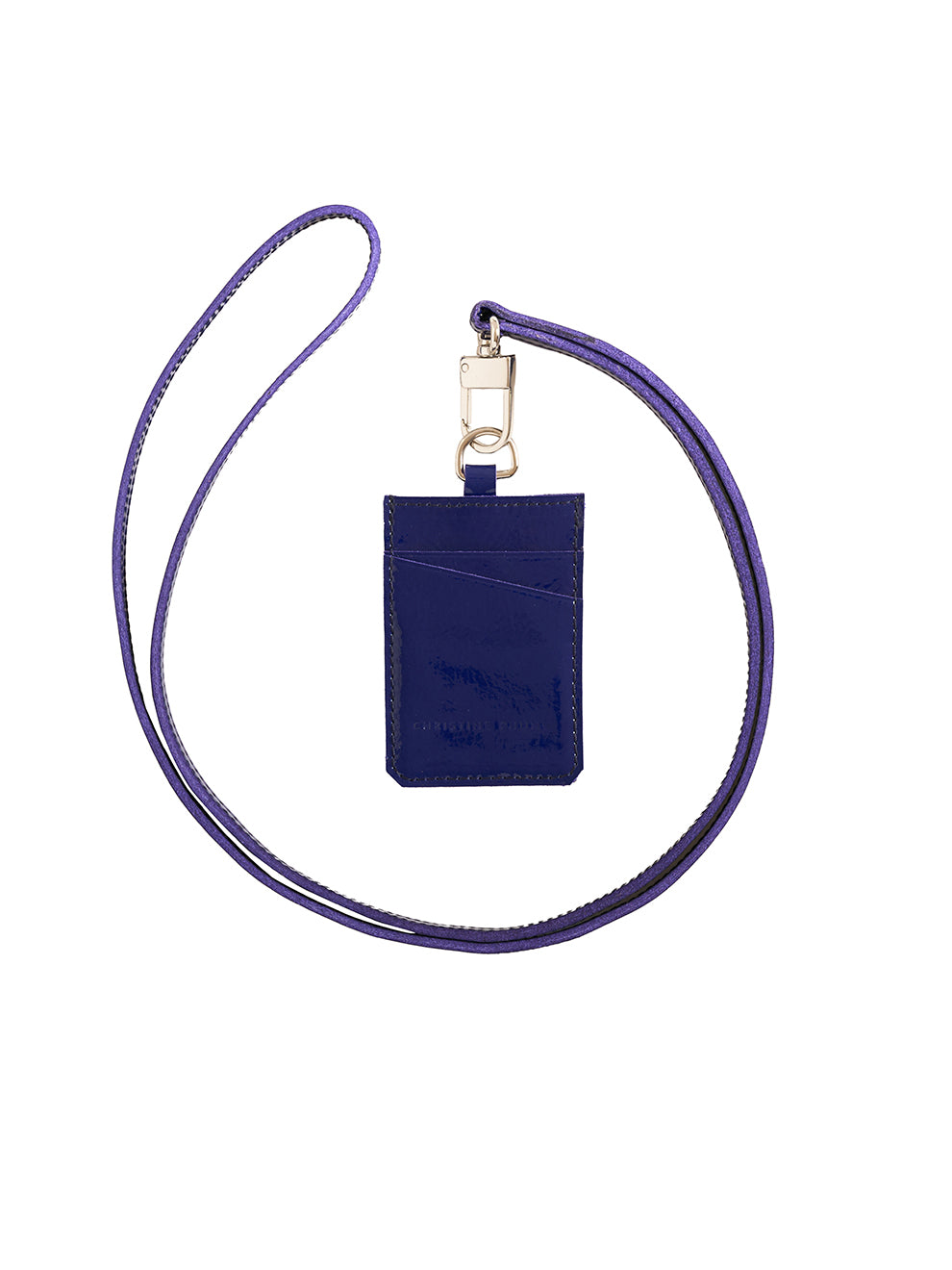 Christine Phung porte-cartes cuir bleu électrique