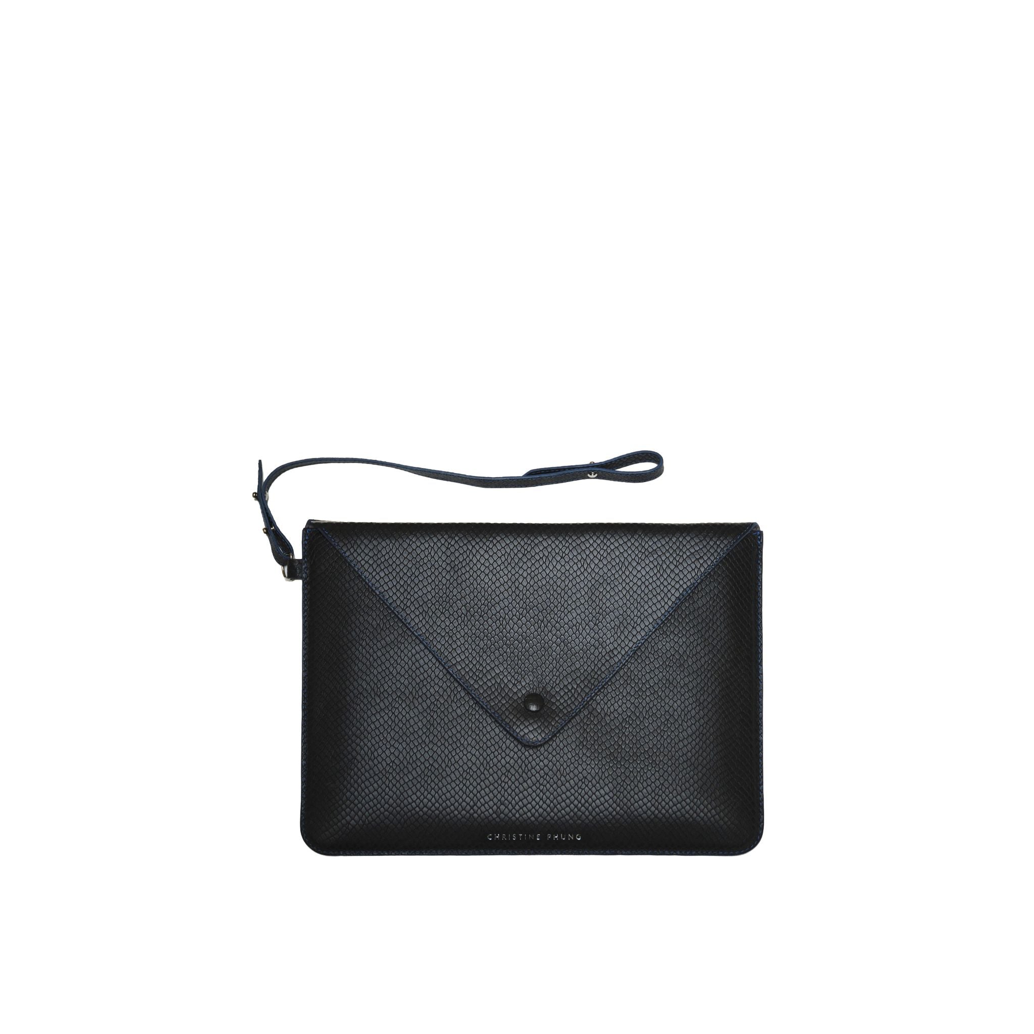 Christine Phung Enveloppe M housse ordinateur cuir vesper noir
