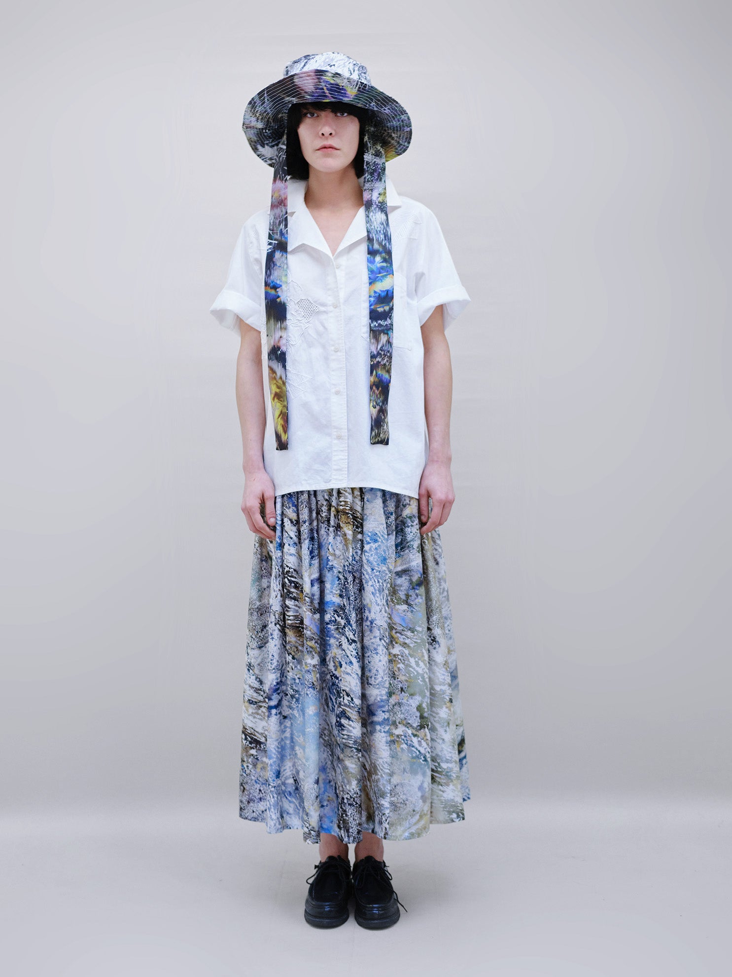 Christine Phung Omega Chutes jupe longue twill de soie
