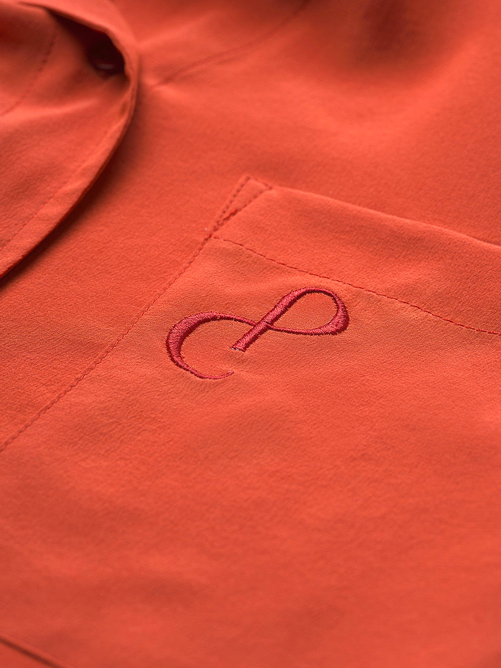 Christine Phung Alpha chemise soie orange manches courtes