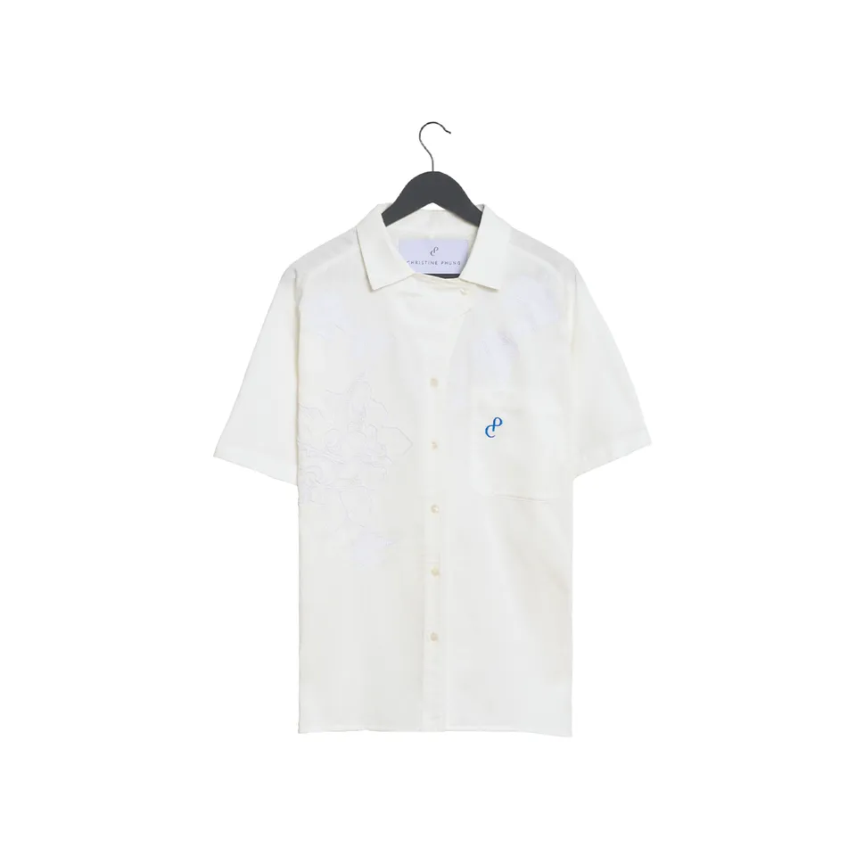 Christine Phung Chemise Alpha chemise coton brodée main S M L