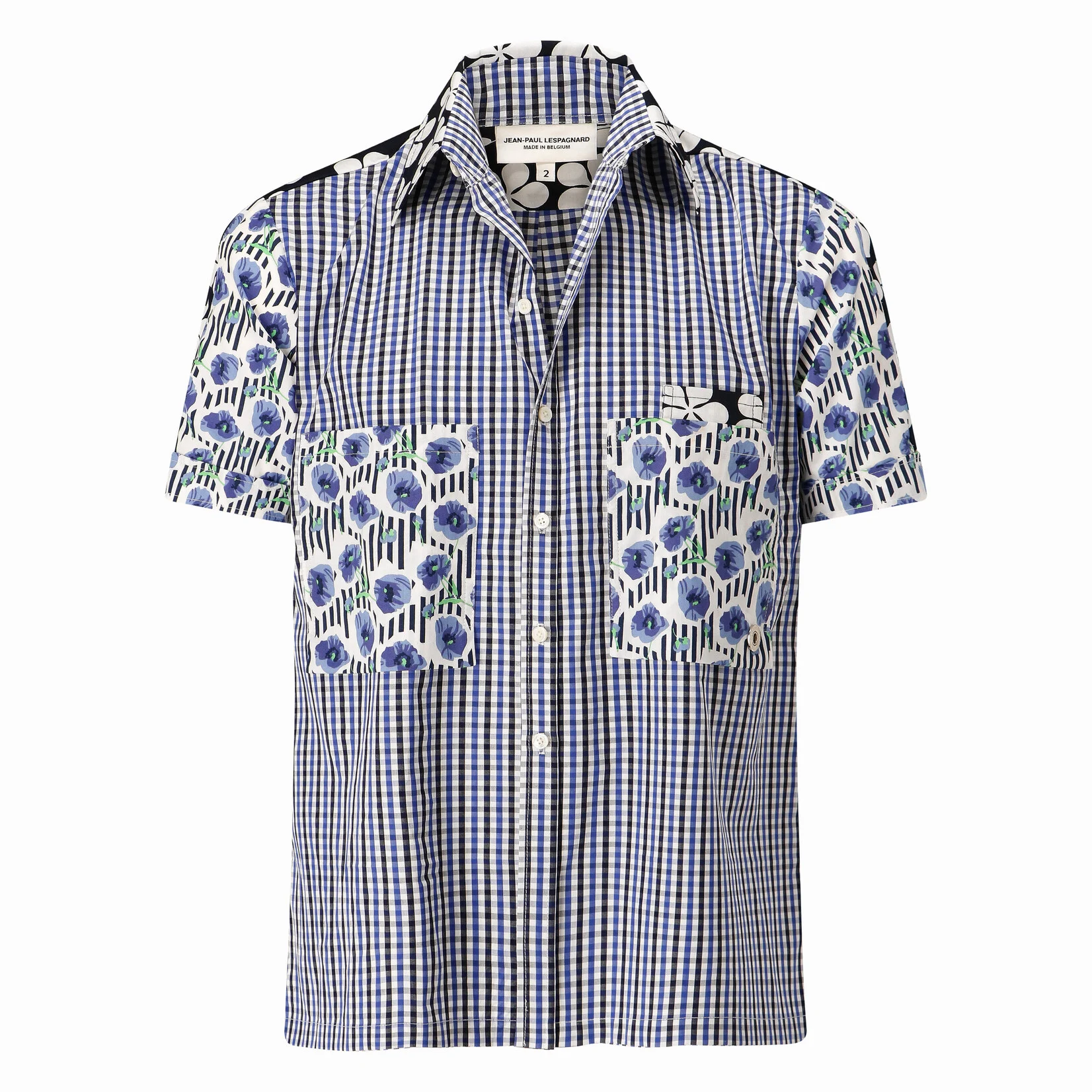 Jean-Paul Lespagnard Exclusive Series chemise coton carreaux fleurs