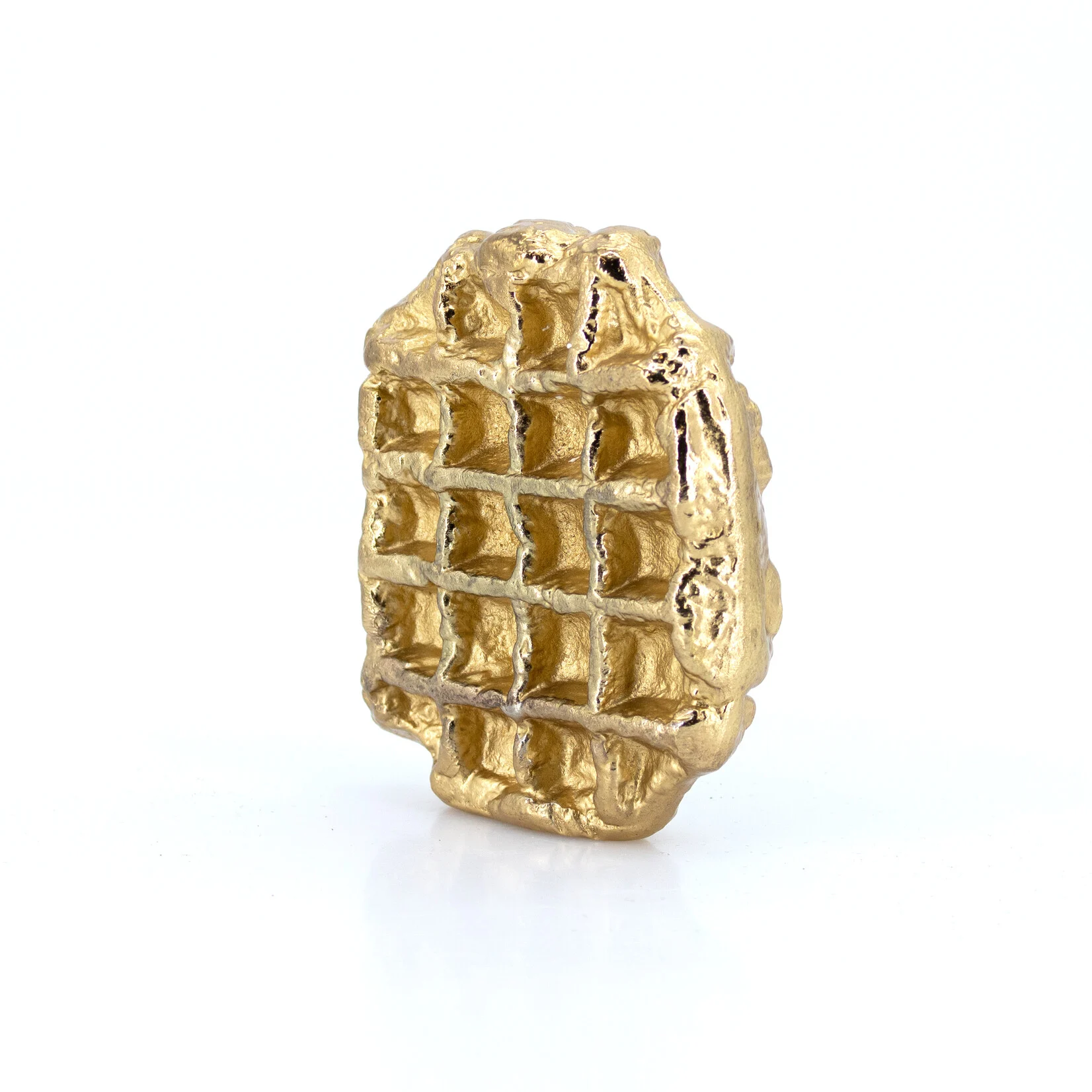 Jean-Paul Lespagnard Golden Waffle presse-papiers gaufre dorée
