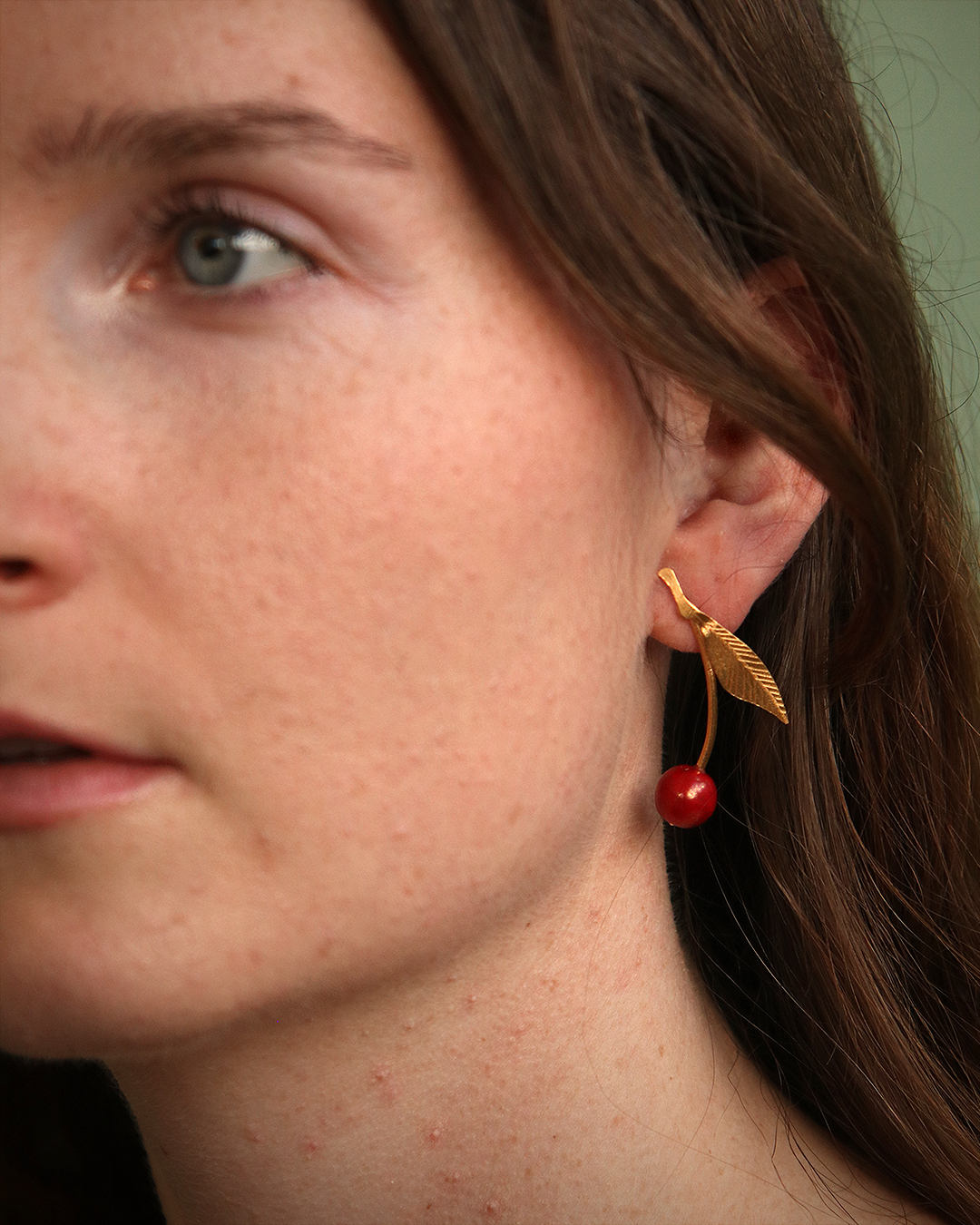 KIM JUDE Cerises boucles d'oreilles légères rouges