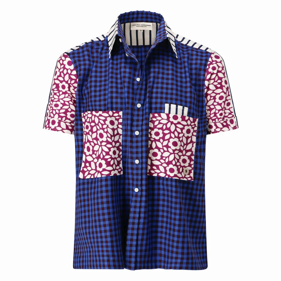 Jean-Paul Lespagnard Exclusive Series chemise coton carreaux violets