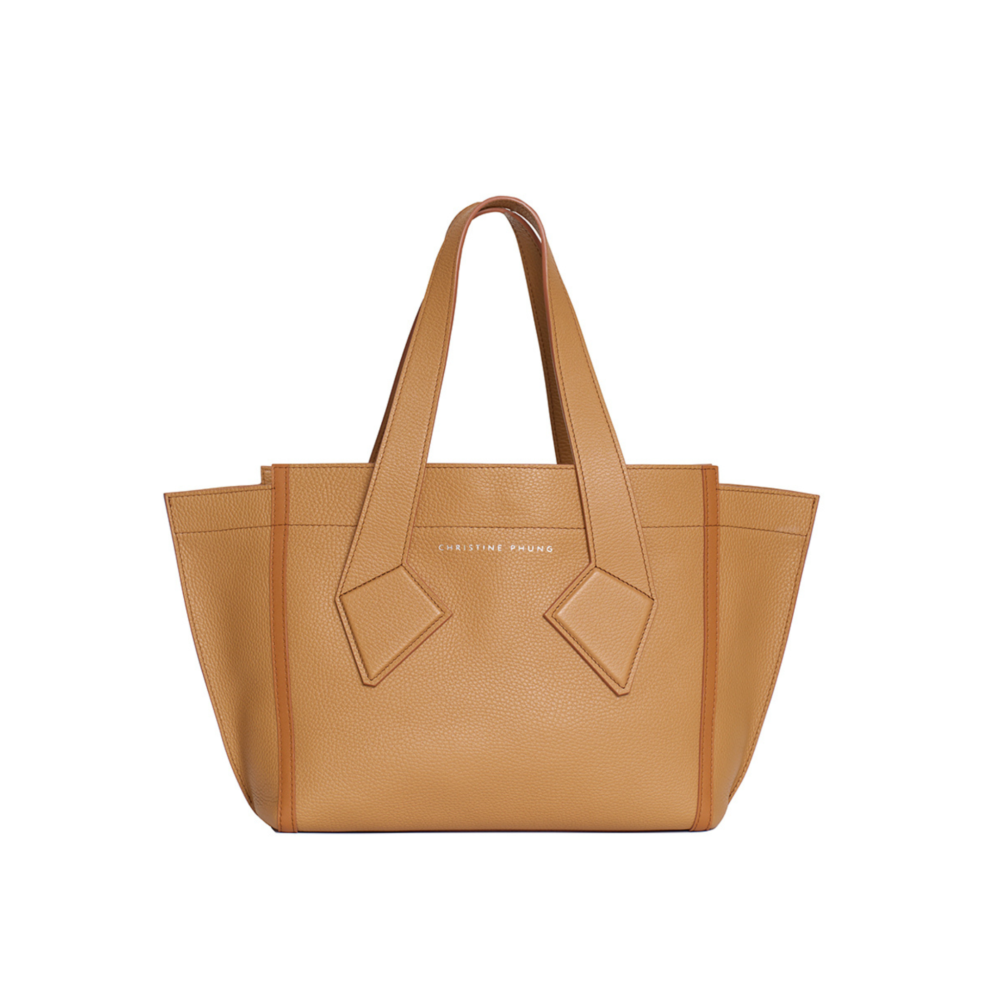Christine Phung Sac Cabas M cabas cuir beige veau grainé
