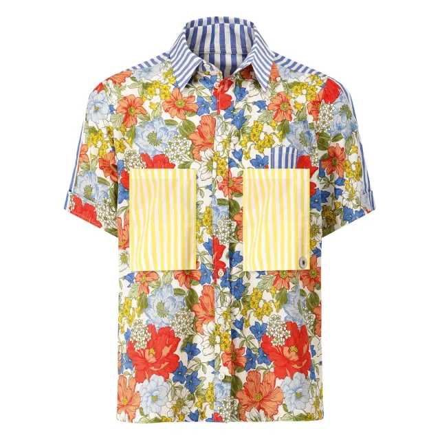 Jean Paul Lespagnard Parasol Collage chemise popeline