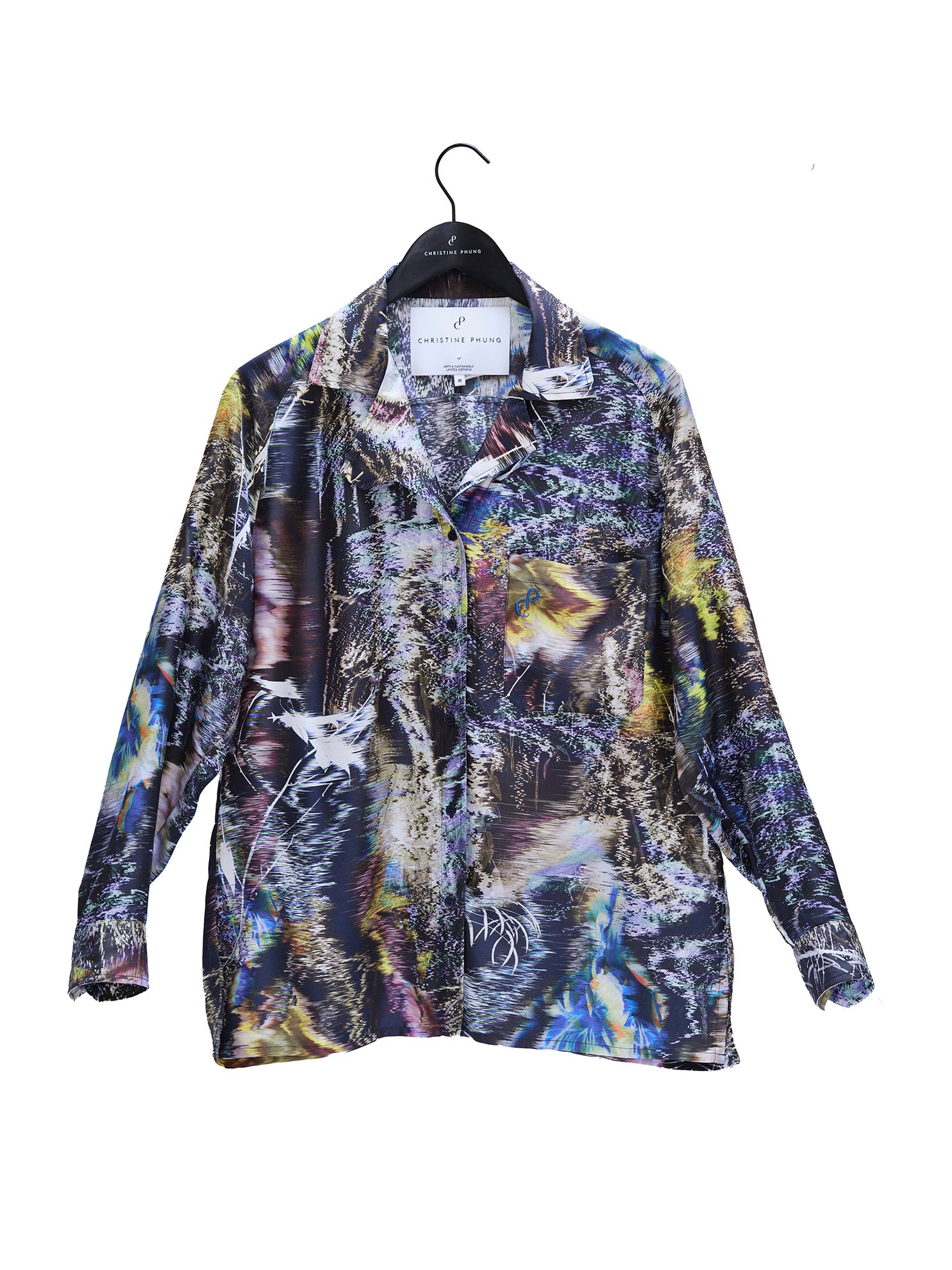 Christine Phung Alpha Glitch chemise soie imprimée