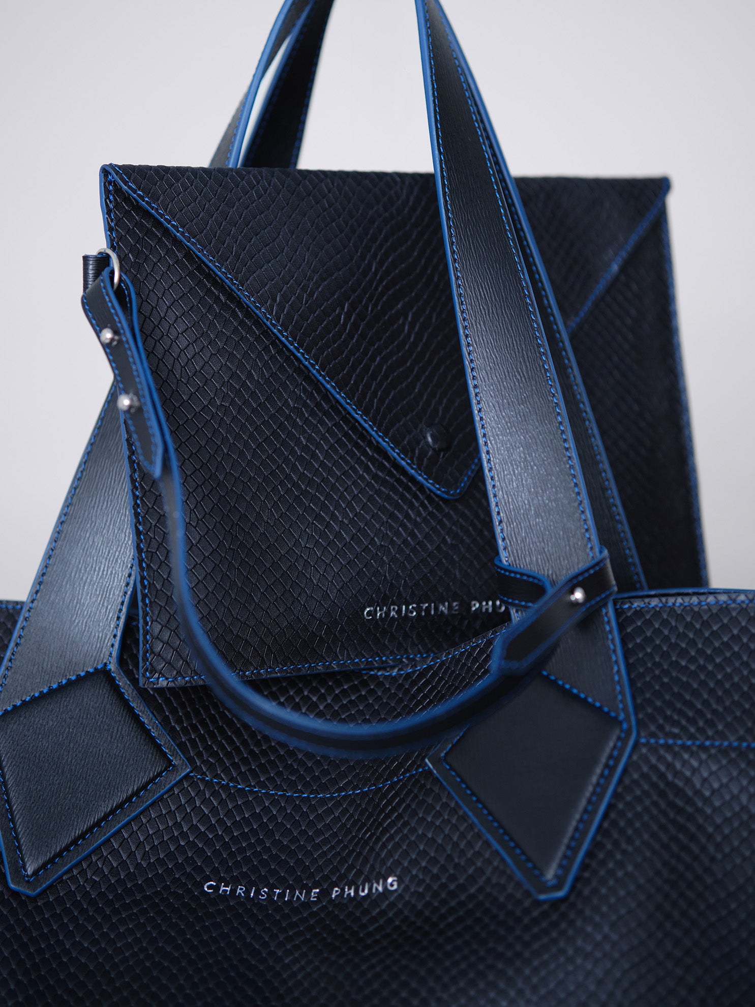 Christine Phung Sac Cabas XL Vesper cuir noir upcyclé