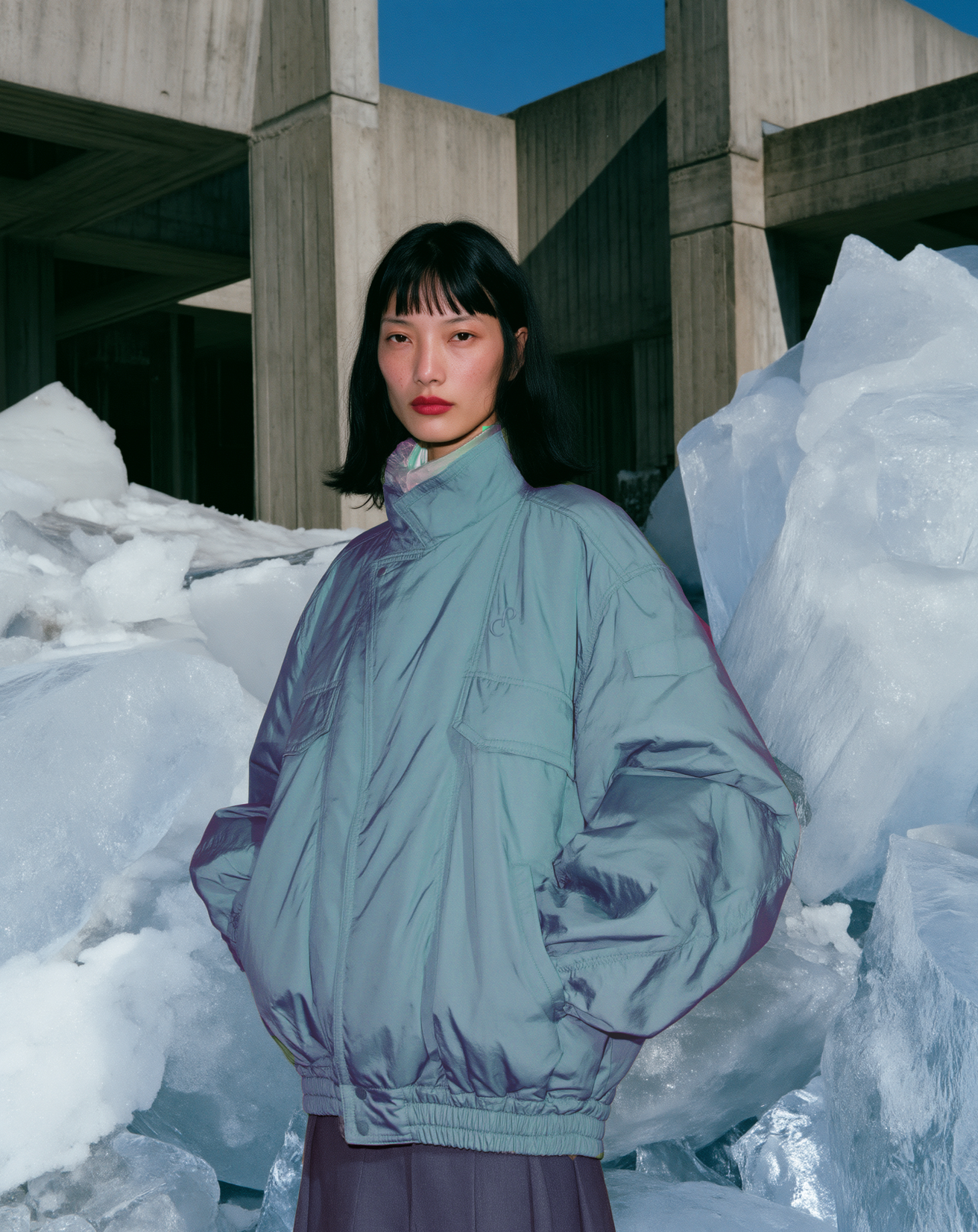 Christine Phung Bomber Eucalyptus blouson kaki recyclé