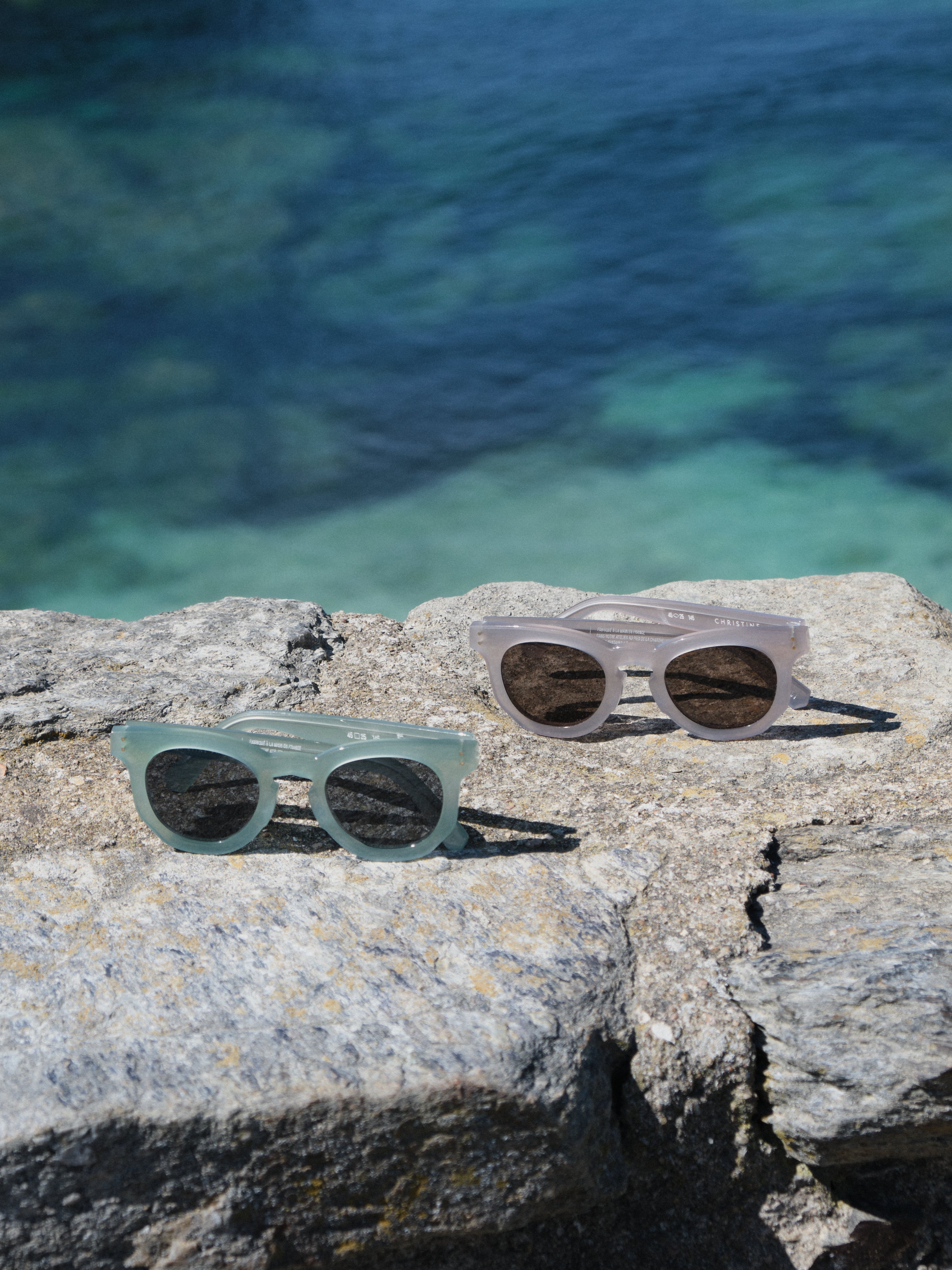 Christine Phung CP x Lassalle lunettes de soleil turquoise