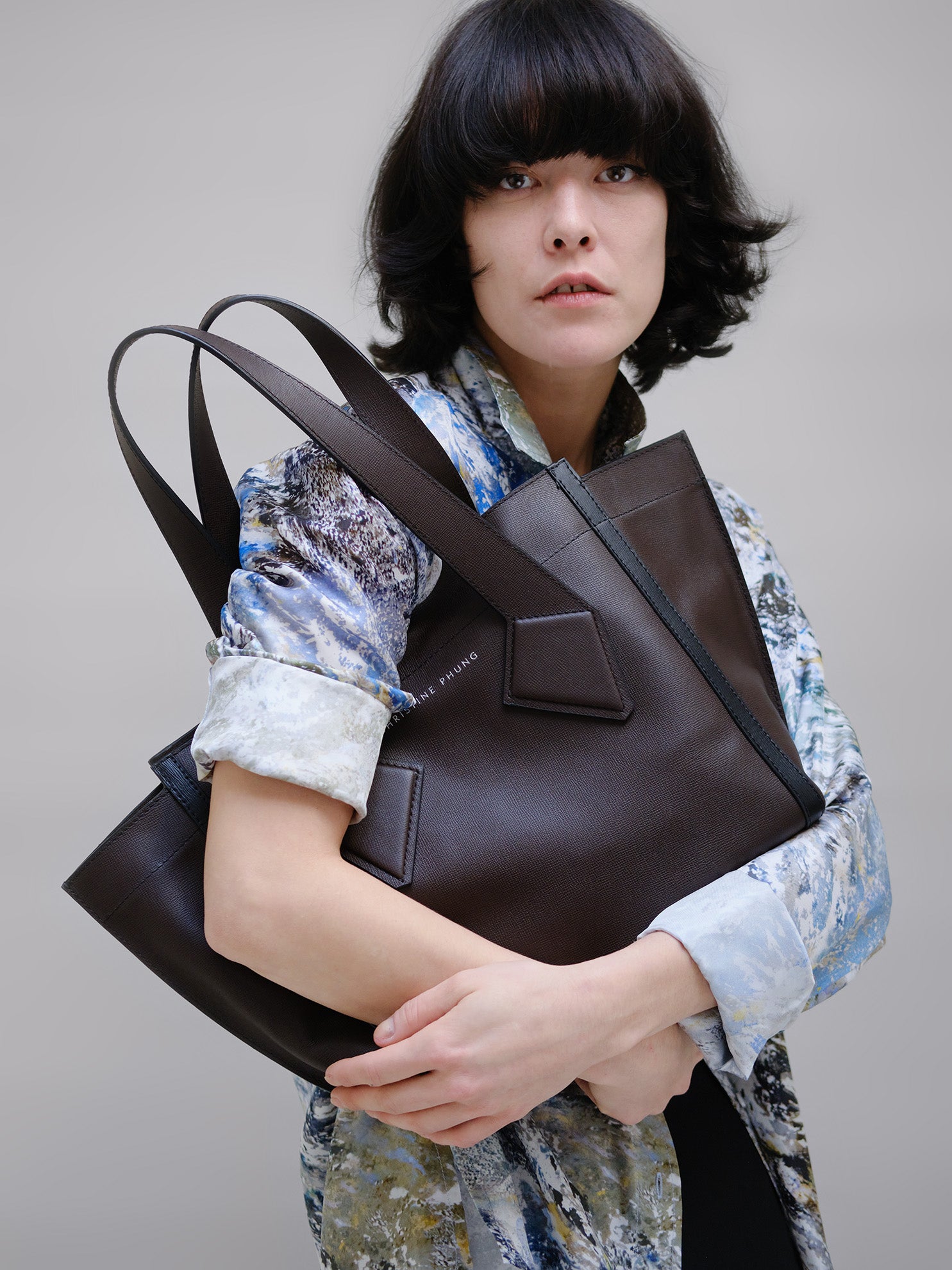 Christine Phung cabas M sac cuir moka upcyclé