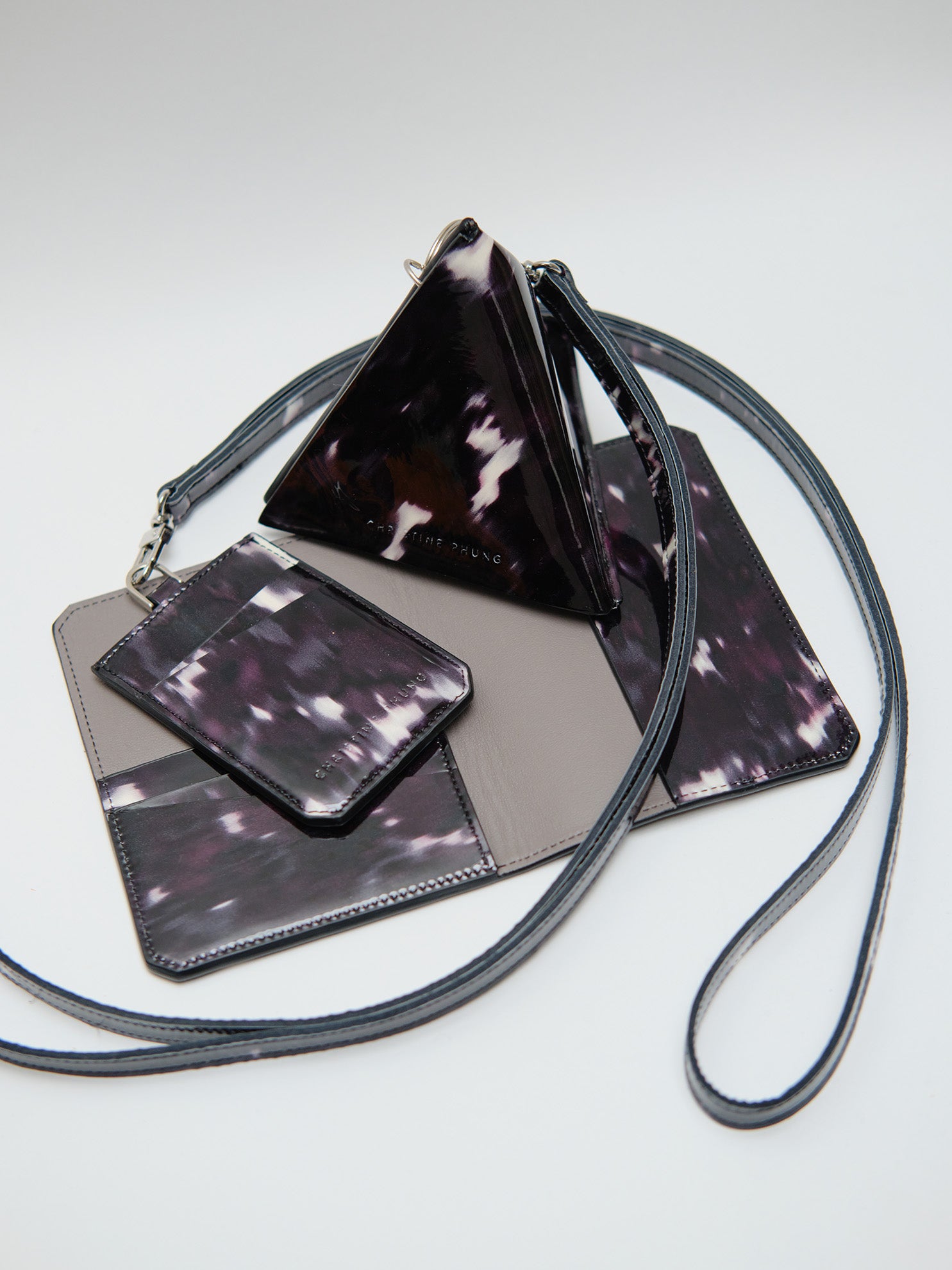 Christine Phung Porte-cartes Myrtille cuir upcyclé myrtille