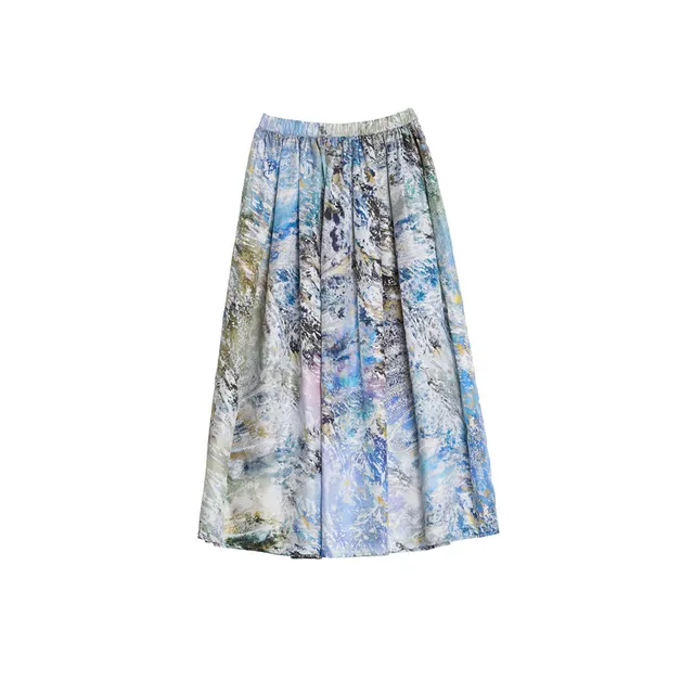 Christine Phung Omega Chutes jupe longue twill de soie