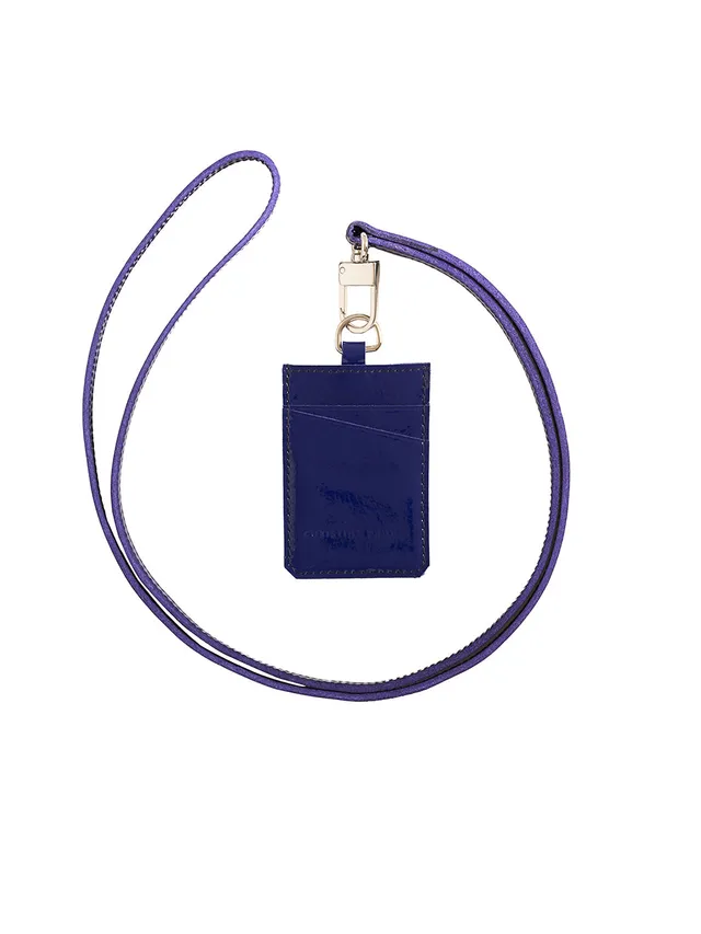 Christine Phung porte-cartes cuir bleu électrique