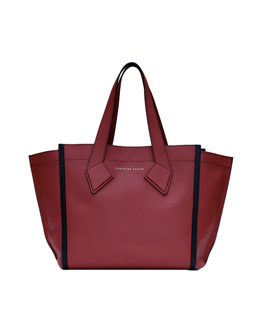 Christine Phung Sac Cabas L cabas cuir brique upcyclé