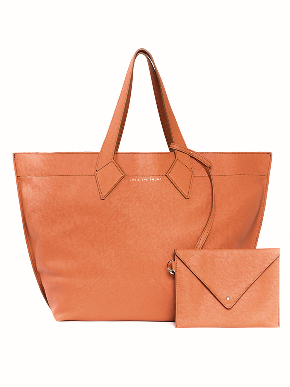 Christine Phung cabas XL sac cuir orange veau
