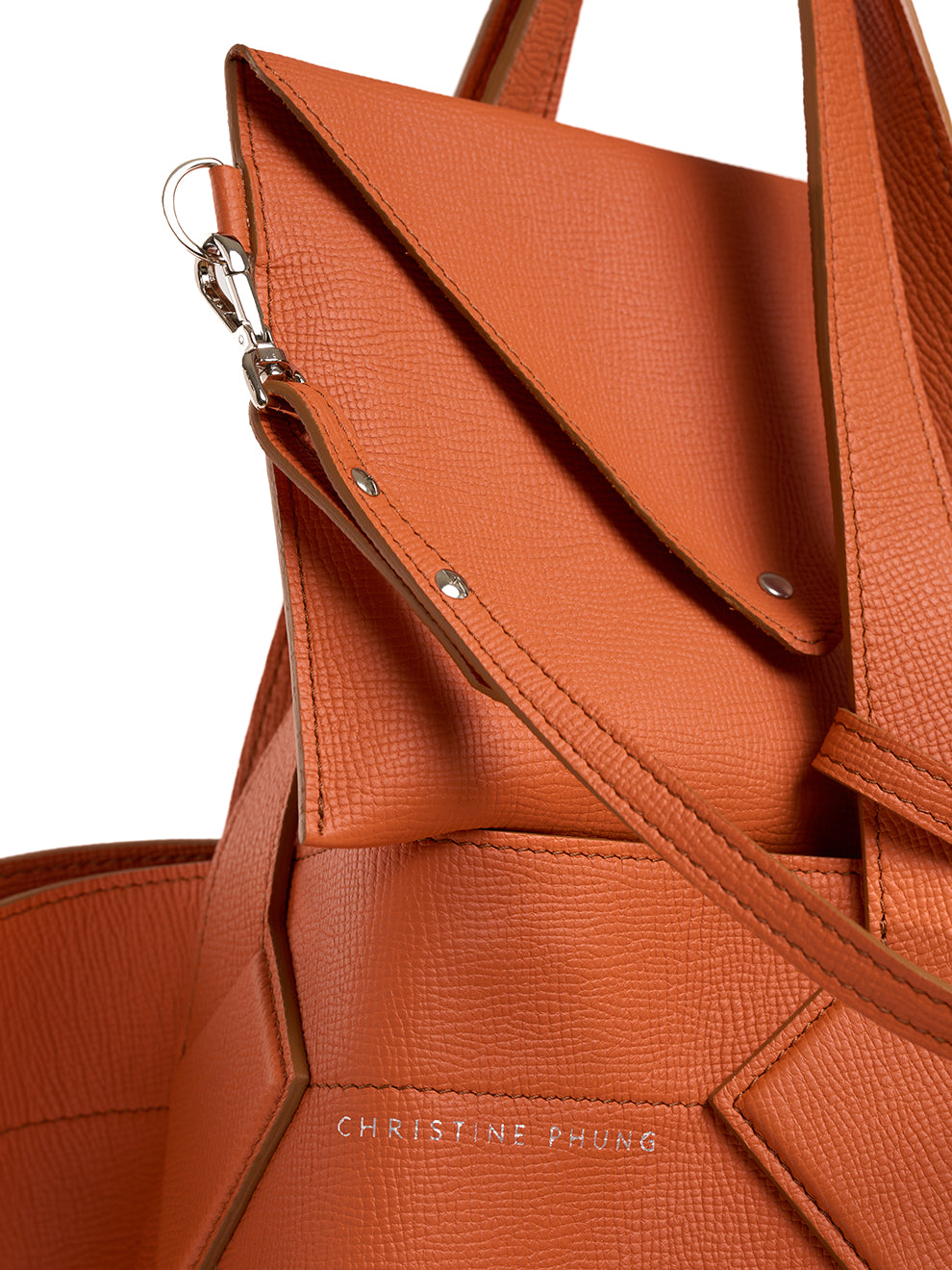 Christine Phung cabas XL sac cuir orange veau