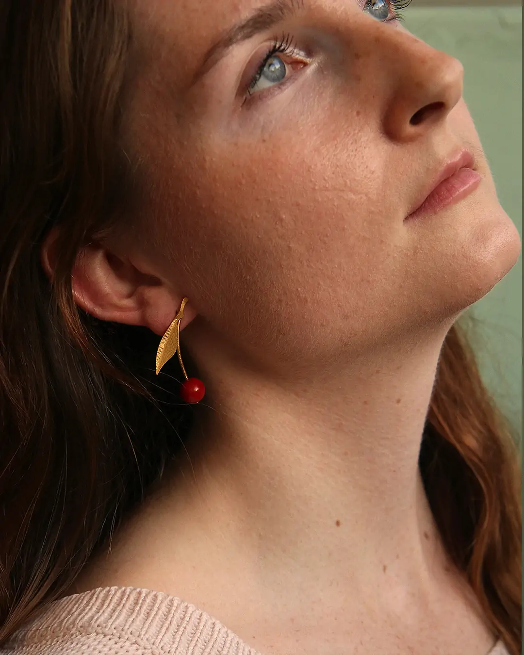 KIM JUDE Cerises boucles d'oreilles légères rouges