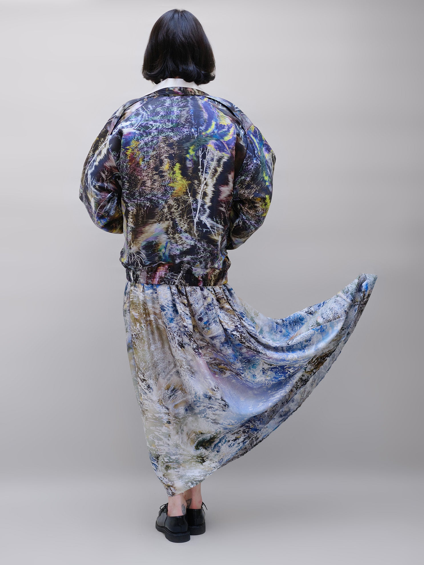 Christine Phung Omega Chutes jupe longue twill de soie