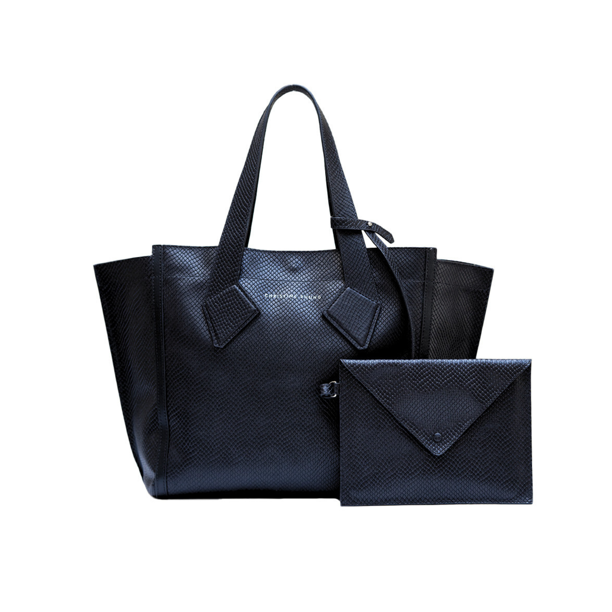 Christine Phung Vesper cabas L cuir noir souple Portugal
