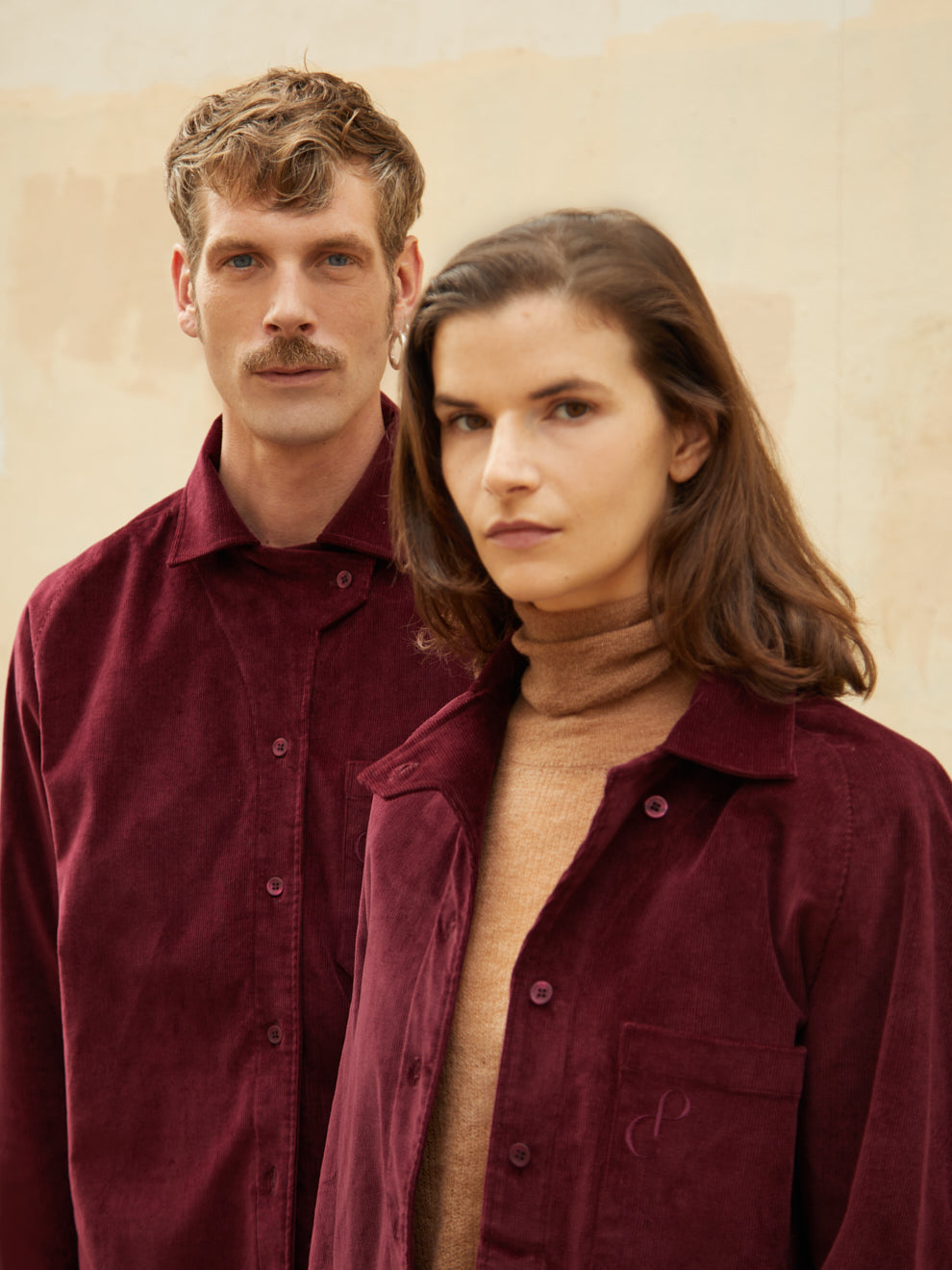 Christine Phung Alpha chemise velours bordeaux coton