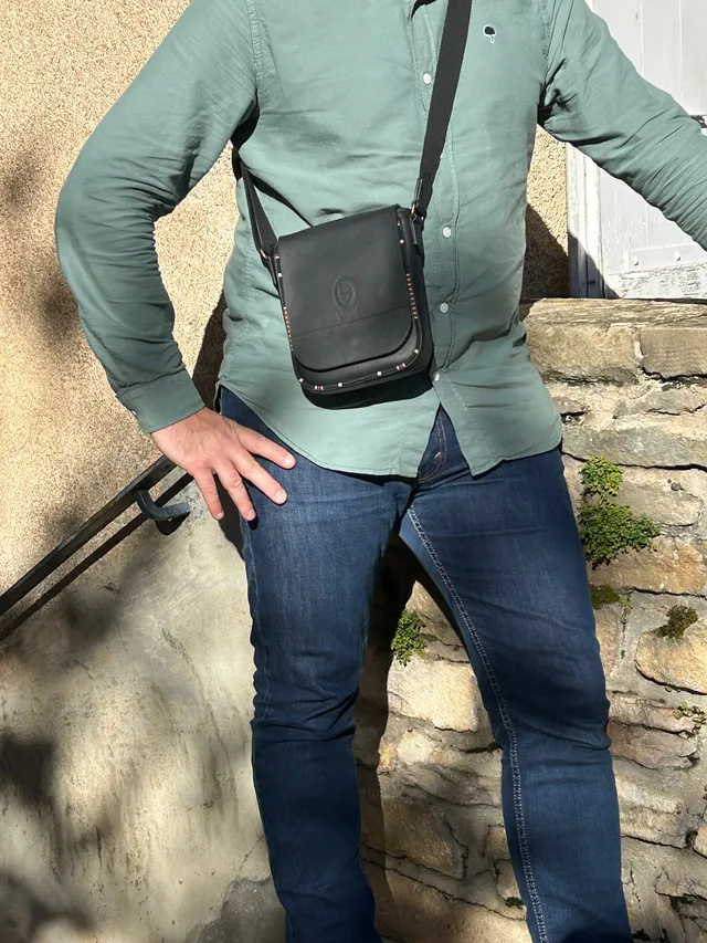 La Bagagerie Victorine Baise-en ville sac bandoulière cuir coton