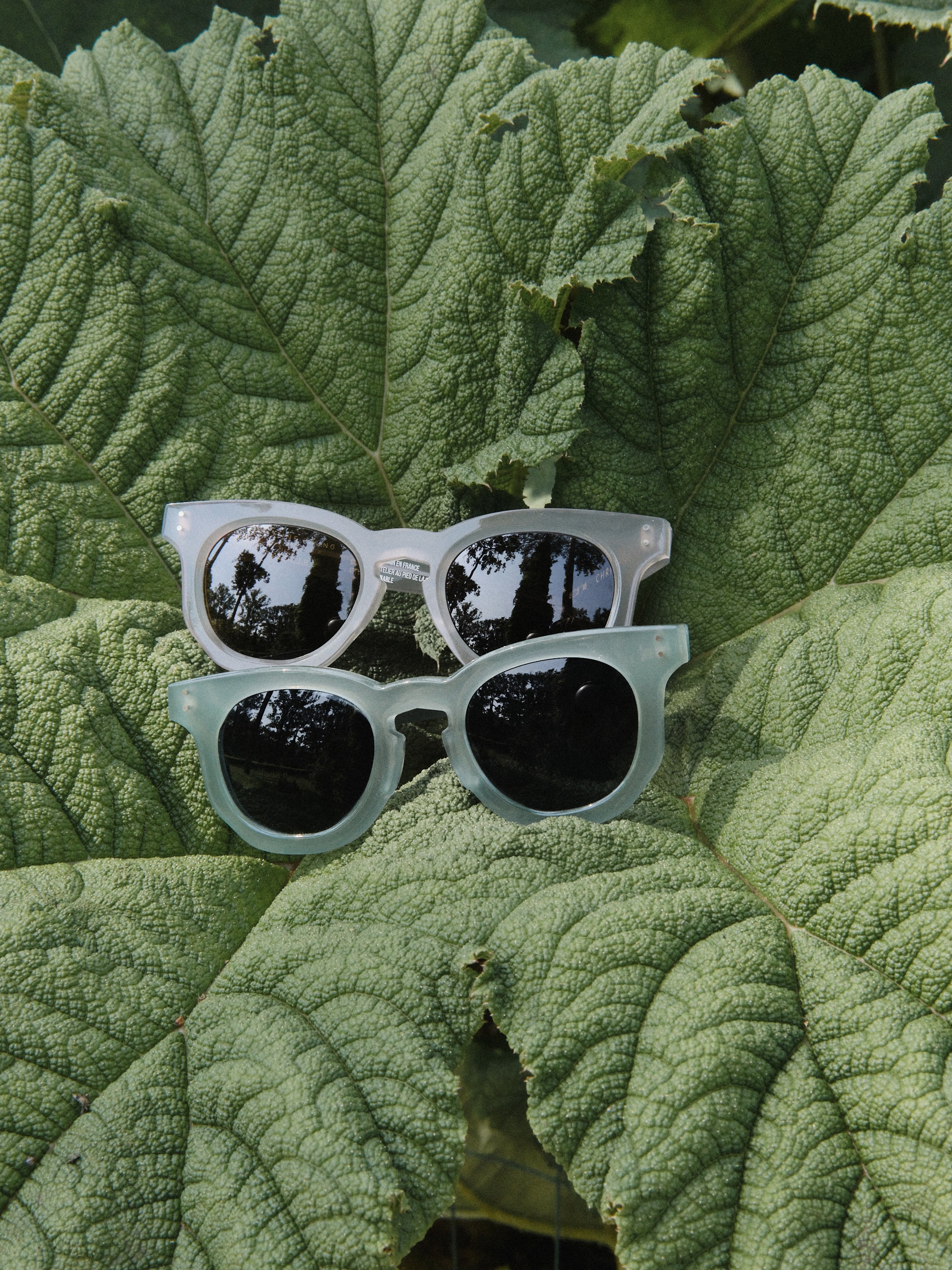 Christine Phung CP x Lassalle lunettes de soleil turquoise