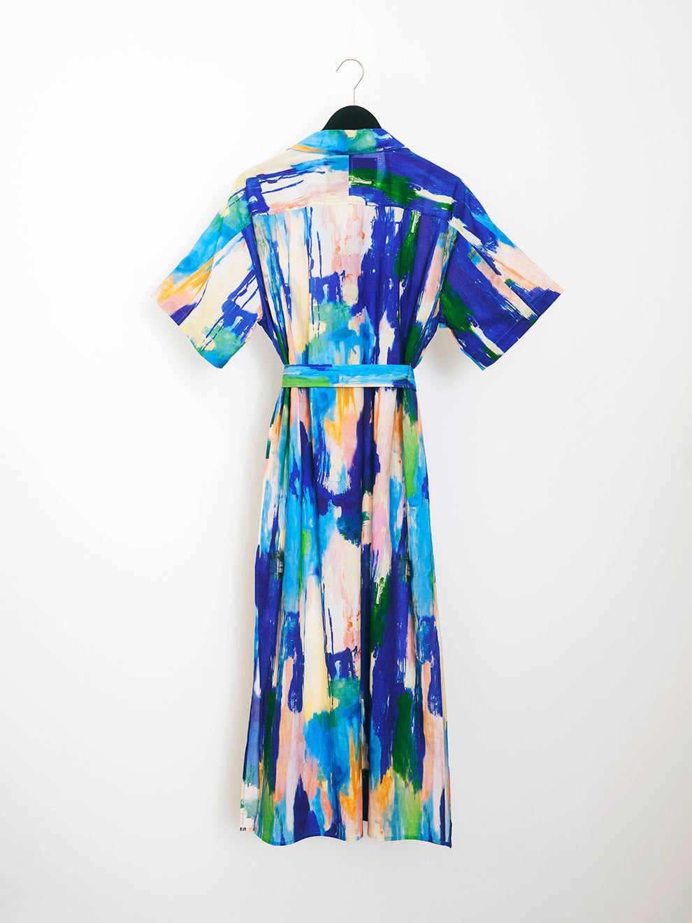 Christine Phung Delta robe-chemise bleue coton bio