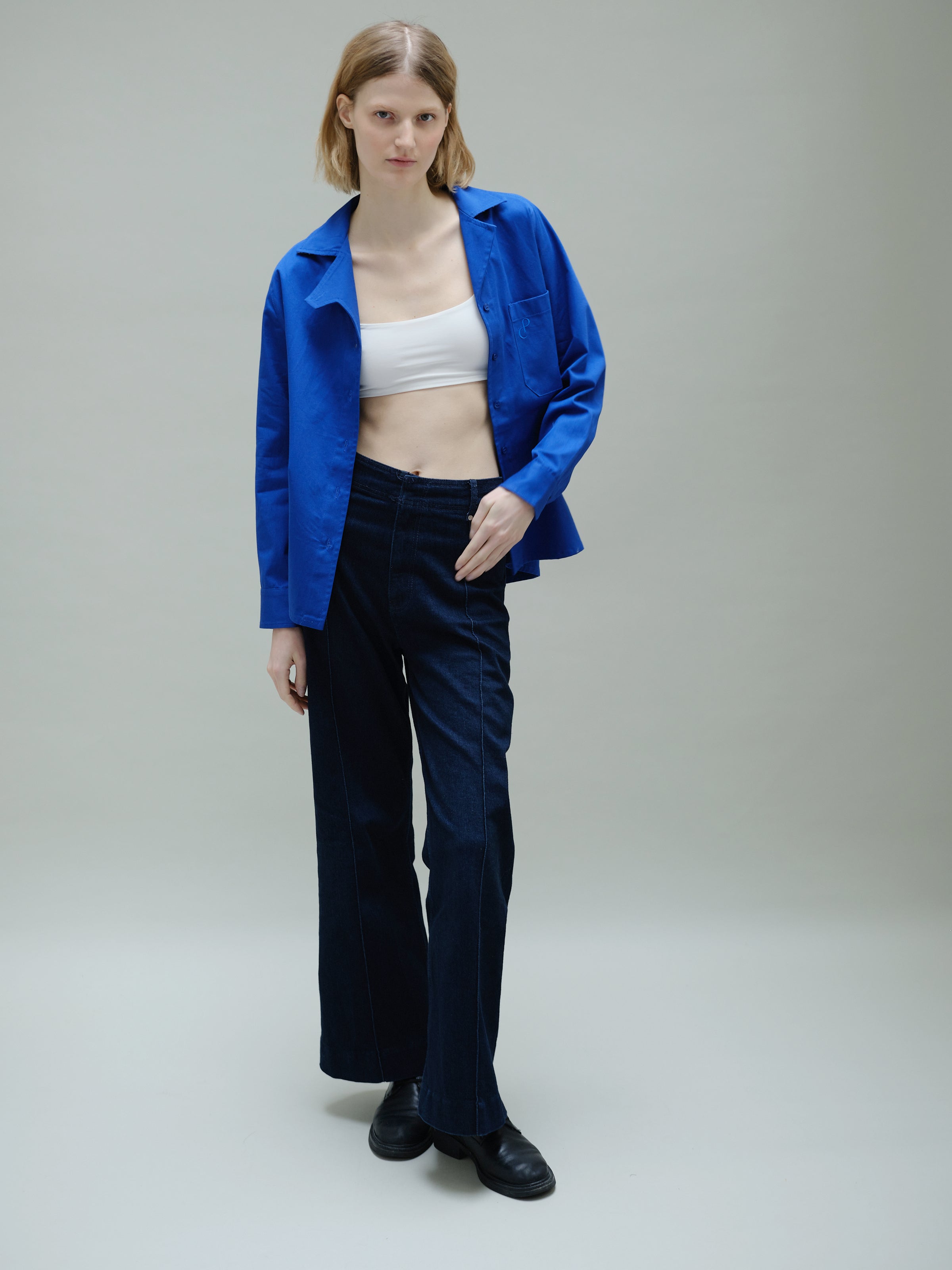 Christine Phung Alpha chemise bleu électrique coton