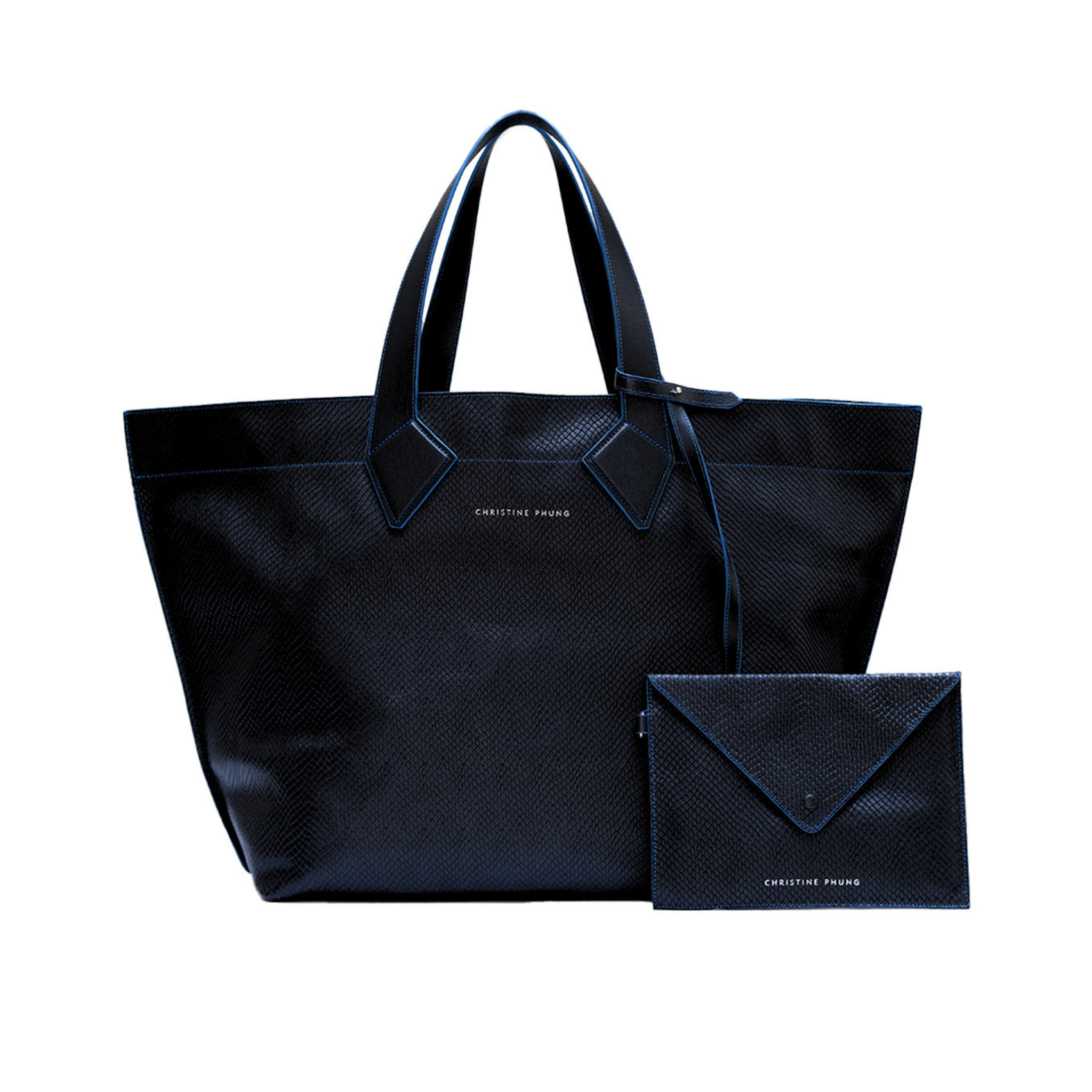 Christine Phung Sac Cabas XL Vesper cuir noir upcyclé