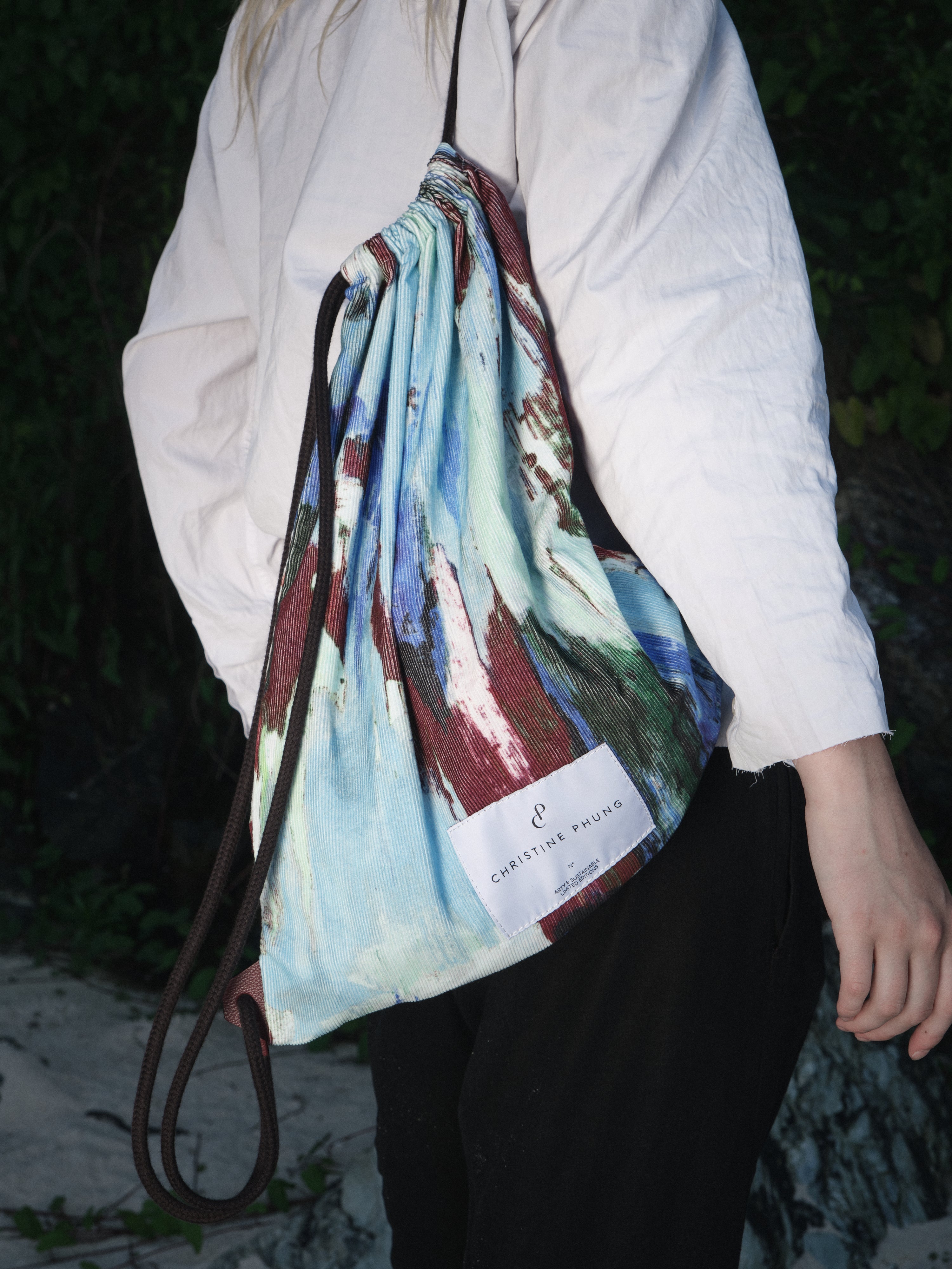 Christine Phung Sac Piscine velours imprimé coton
