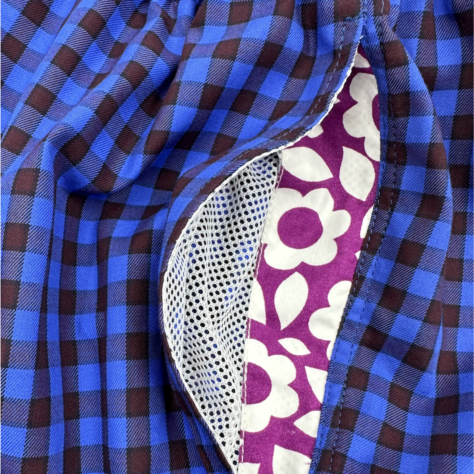 Jean-Paul Lespagnard Exclusive Series short carreaux violet bleu