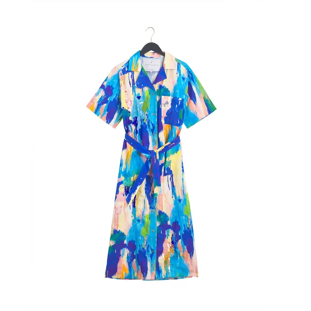 Christine Phung Robe Delta brodée main coton bio